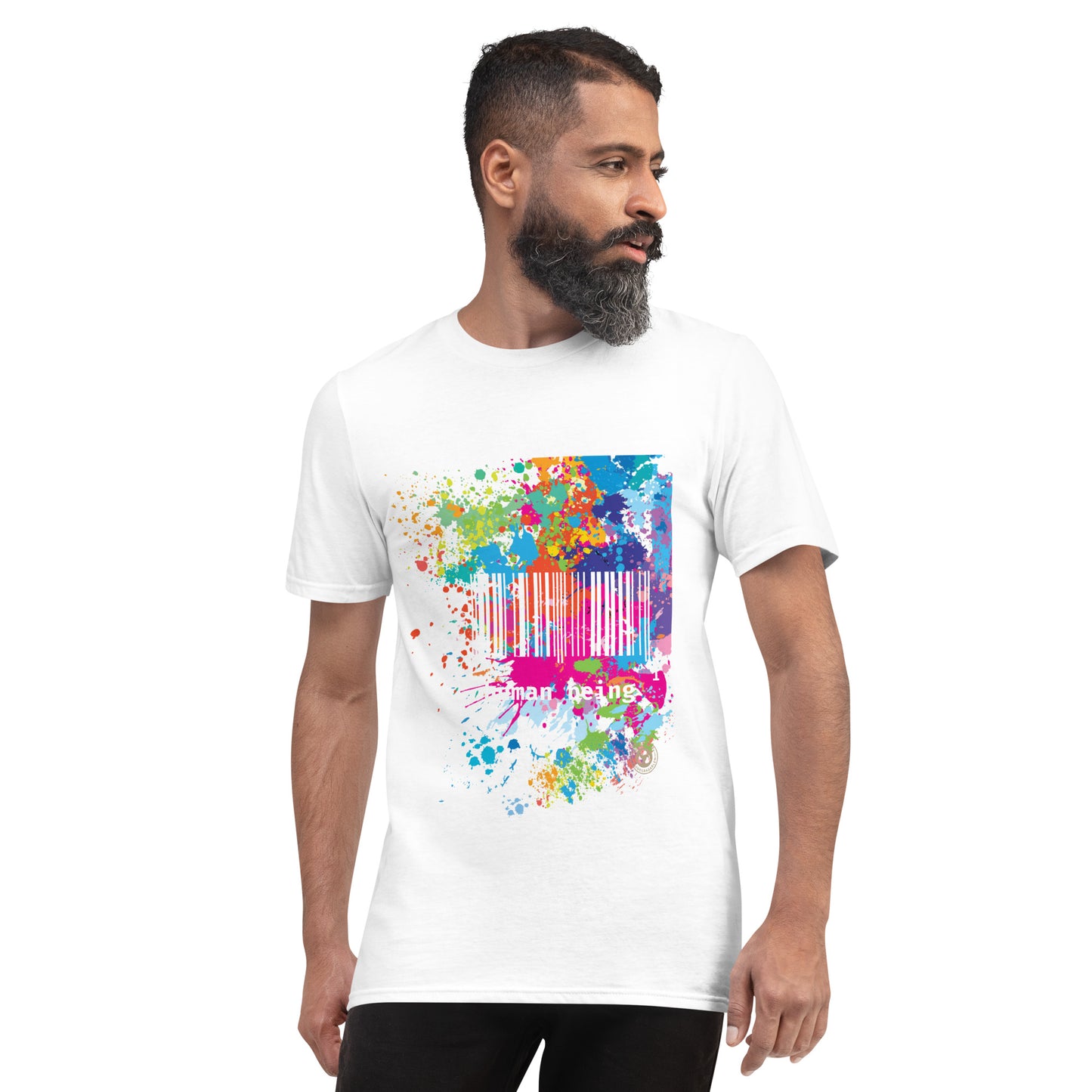 Fuschia Paint Splatter Short-Sleeve Unisex Tee