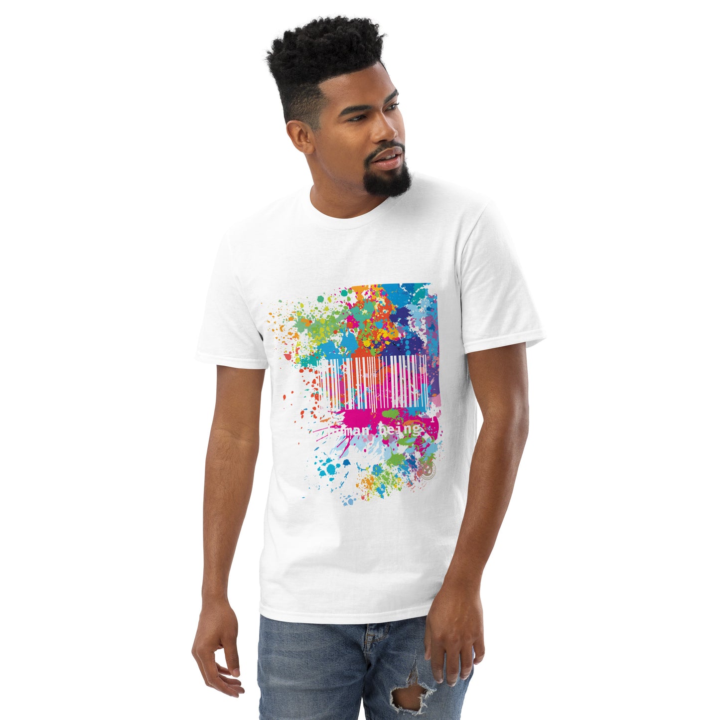 Fuschia Paint Splatter Short-Sleeve Unisex Tee