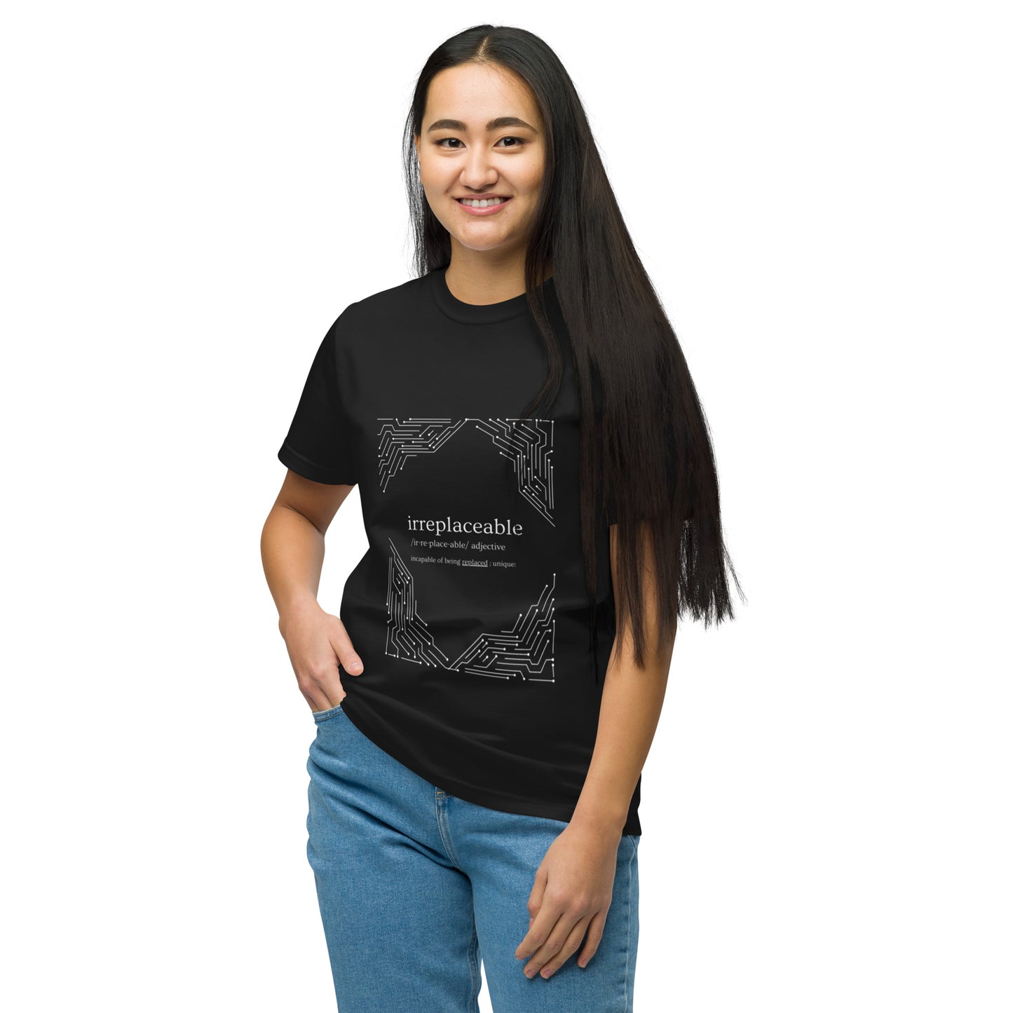 Irreplaceable "Tech" Human Being Unisex Organic Tee