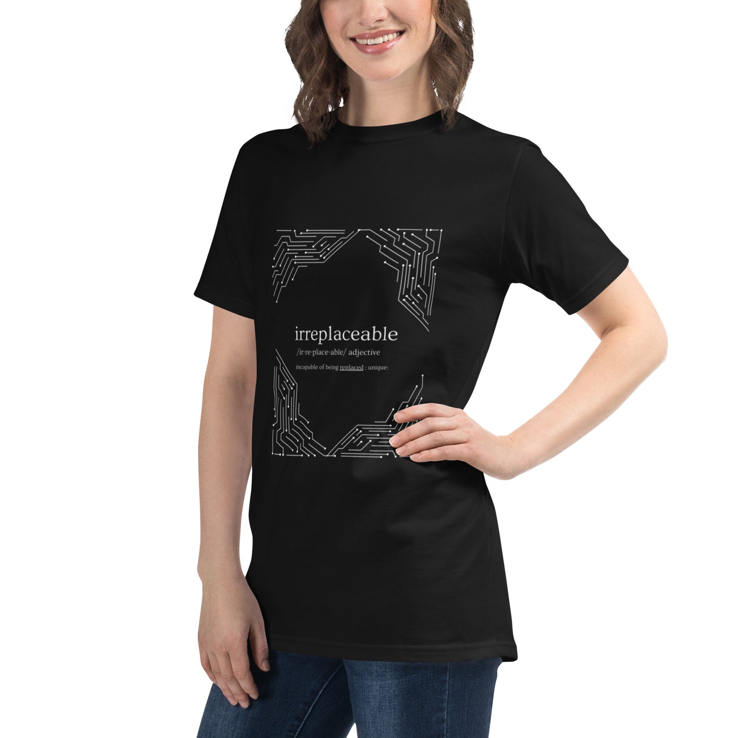 Irreplaceable "Tech" Human Being Unisex Organic Tee