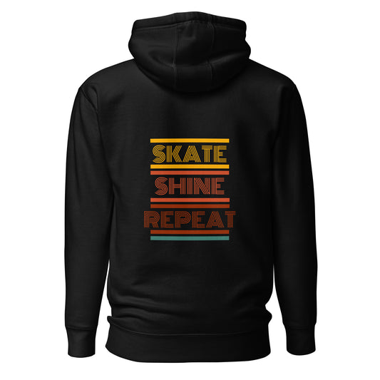 Human Collective Skate Shine Repeat Retro Unisex Hoodie  (Back Print)
