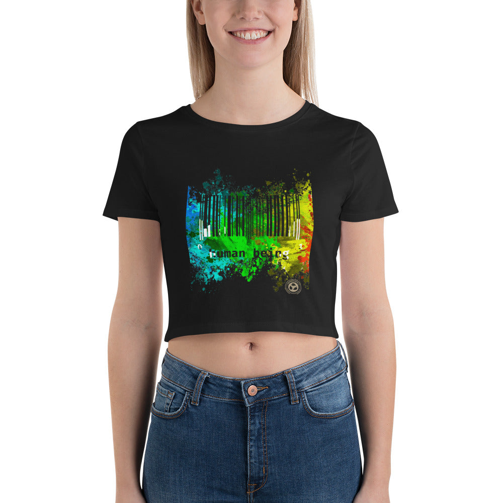 Human Being Paint Splatter Women’s Crop Tee