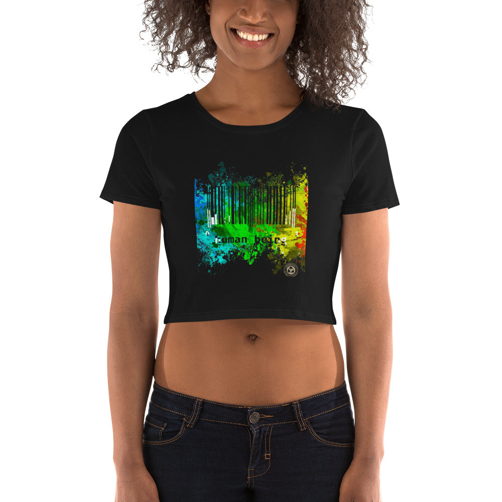 Human Being Paint Splatter Women’s Crop Tee