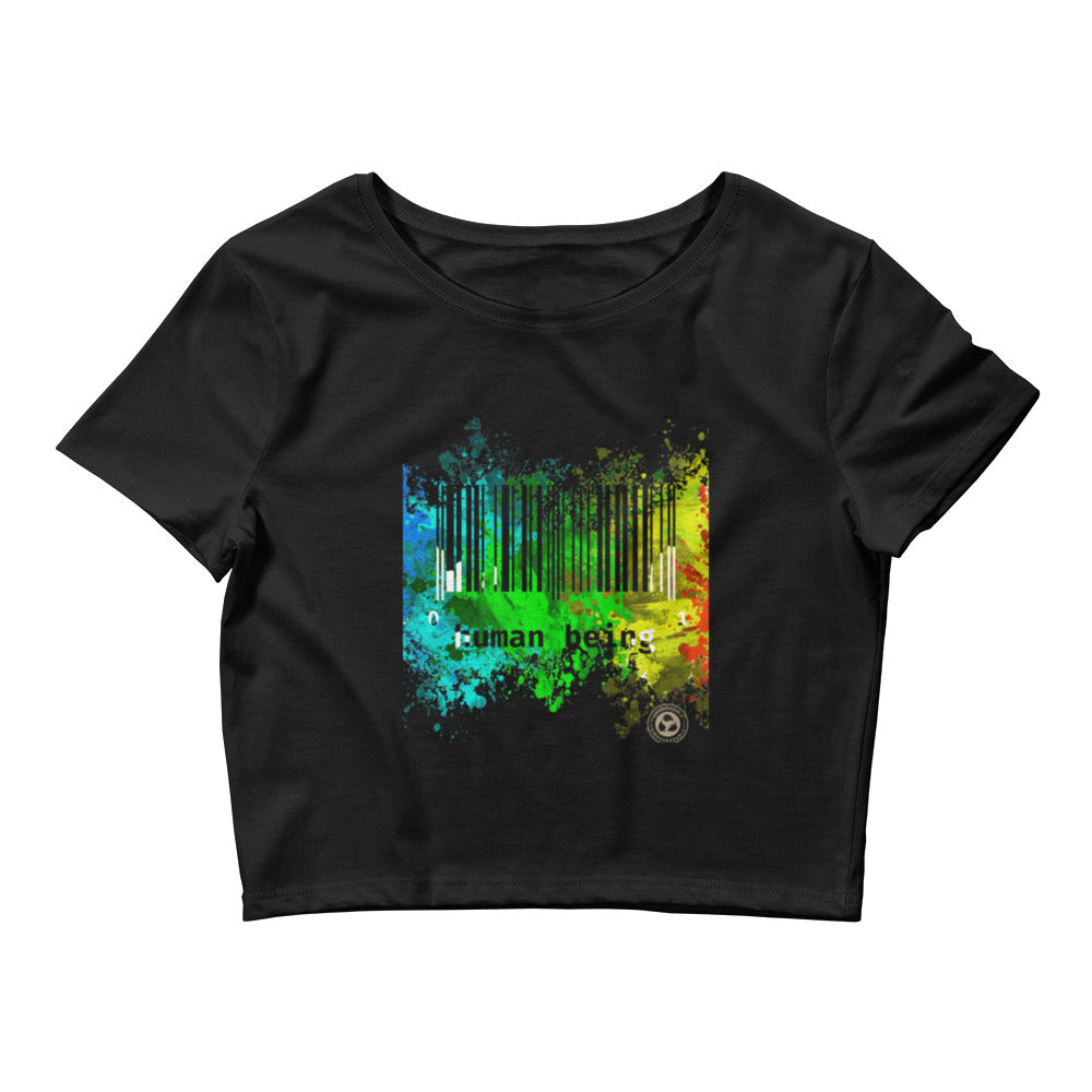 Human Being Paint Splatter Women’s Crop Tee