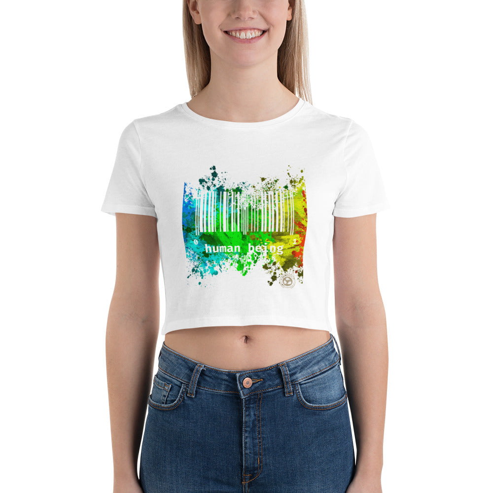 Human Being Paint Splatter Women’s Crop Tee