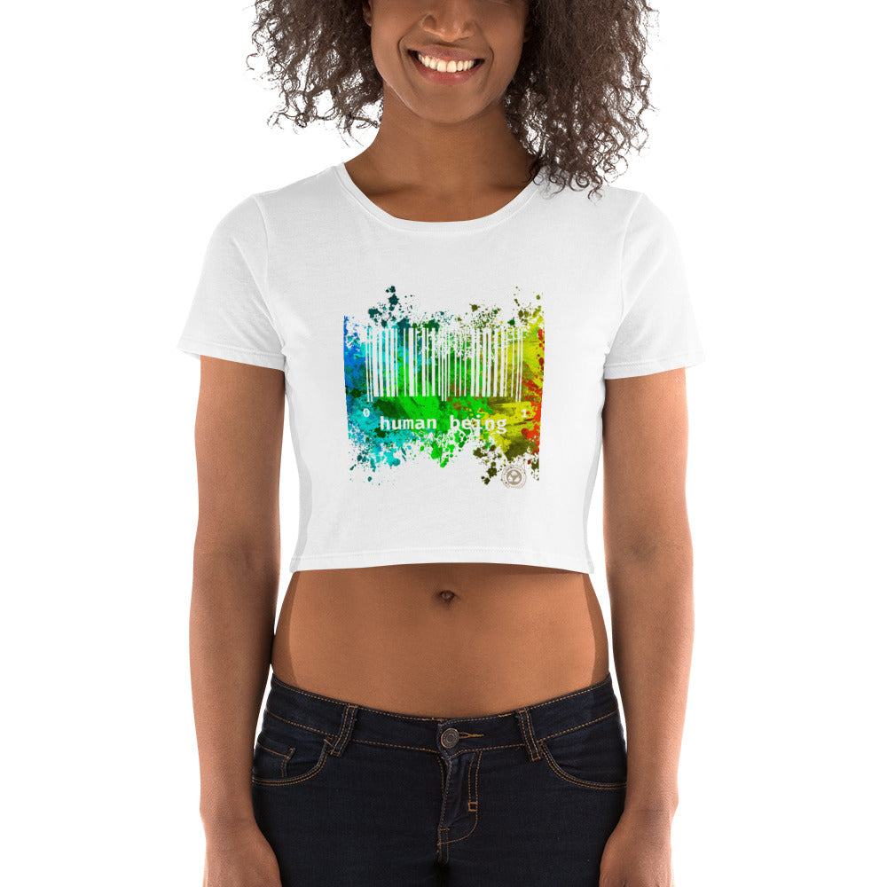 Human Being Paint Splatter Women’s Crop Tee