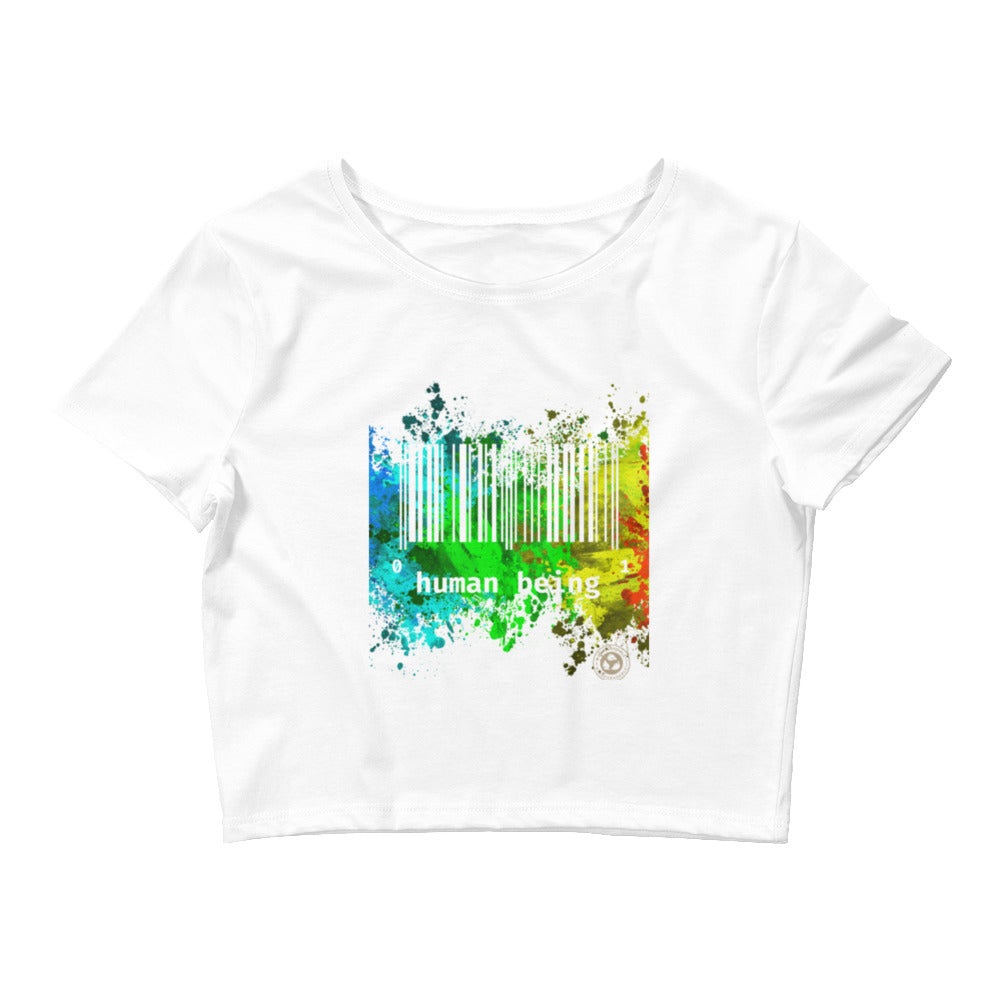 Human Being Paint Splatter Women’s Crop Tee