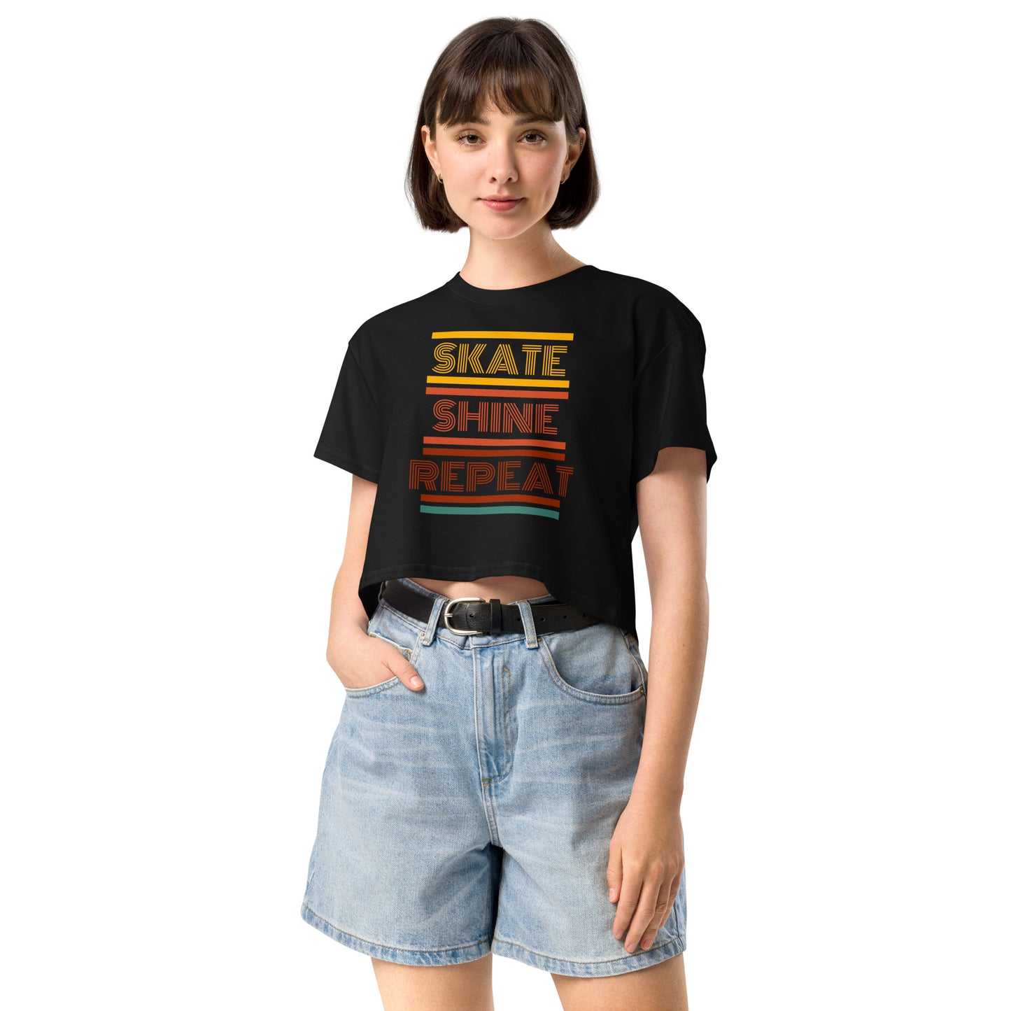 Retro Skate Shine Repeat Women's Crop Top