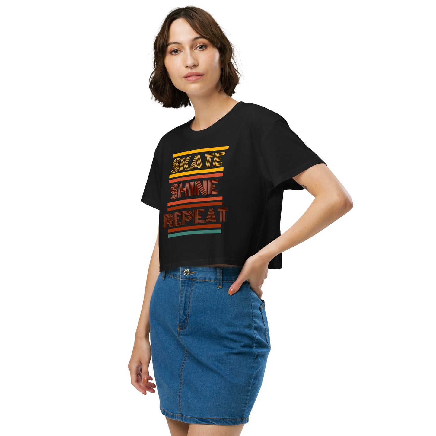 Retro Skate Shine Repeat Women's Crop Top