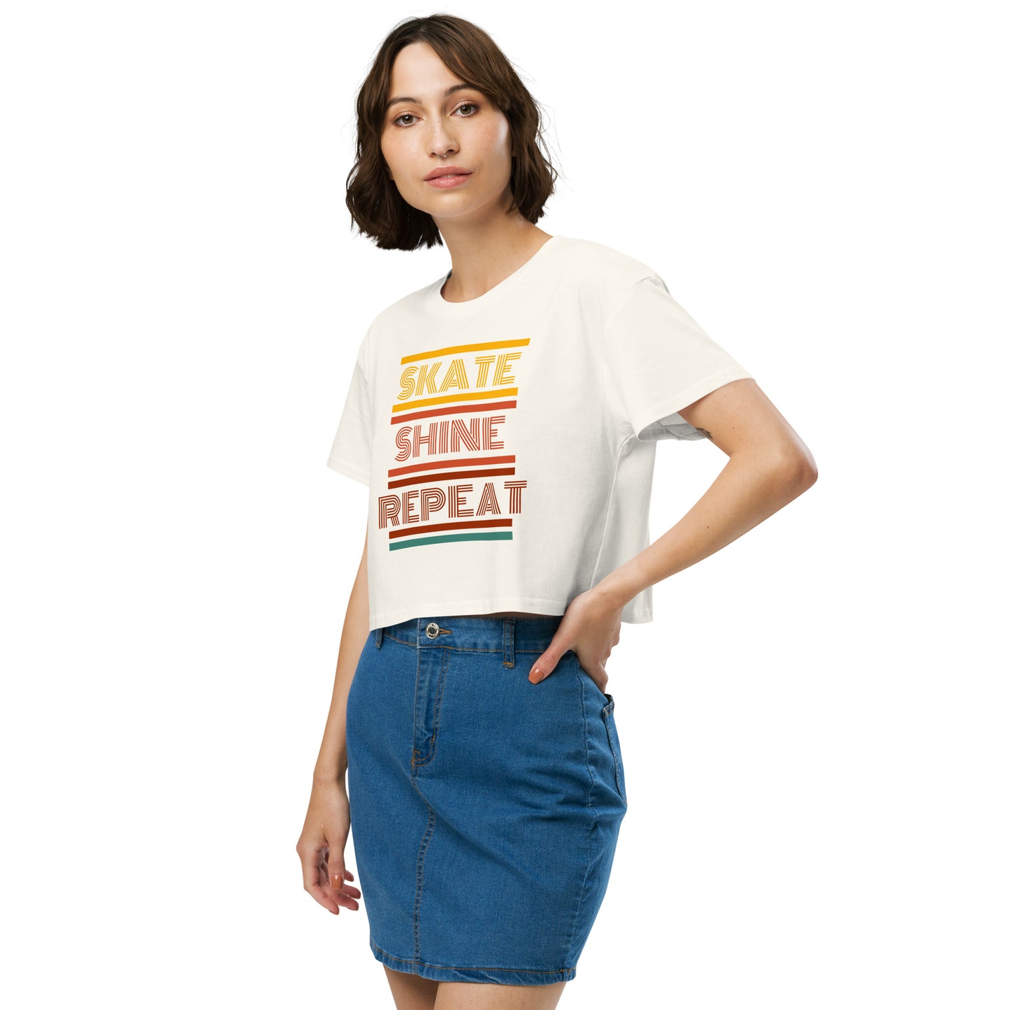 Retro Skate Shine Repeat Women's Crop Top