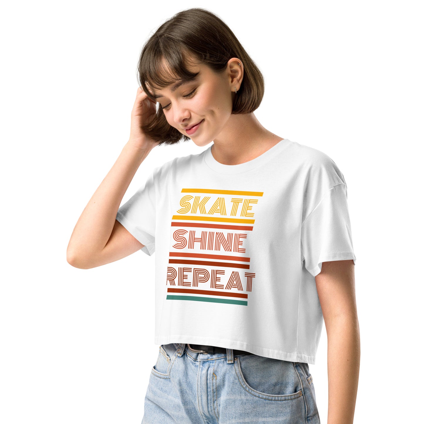 Retro Skate Shine Repeat Women's Crop Top