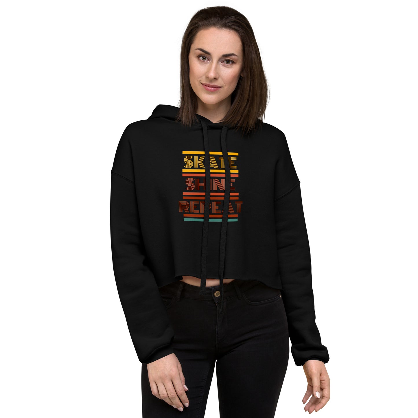 Human Being UPC - Skate Shine Repeat Unisex 'Retro' Crop Hoodie