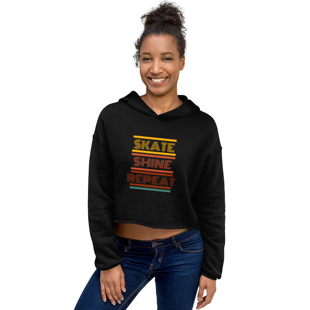 Human Being UPC - Skate Shine Repeat Unisex 'Retro' Crop Hoodie