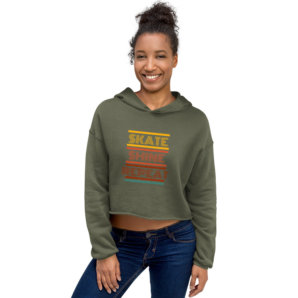 Human Being UPC - Skate Shine Repeat Unisex 'Retro' Crop Hoodie