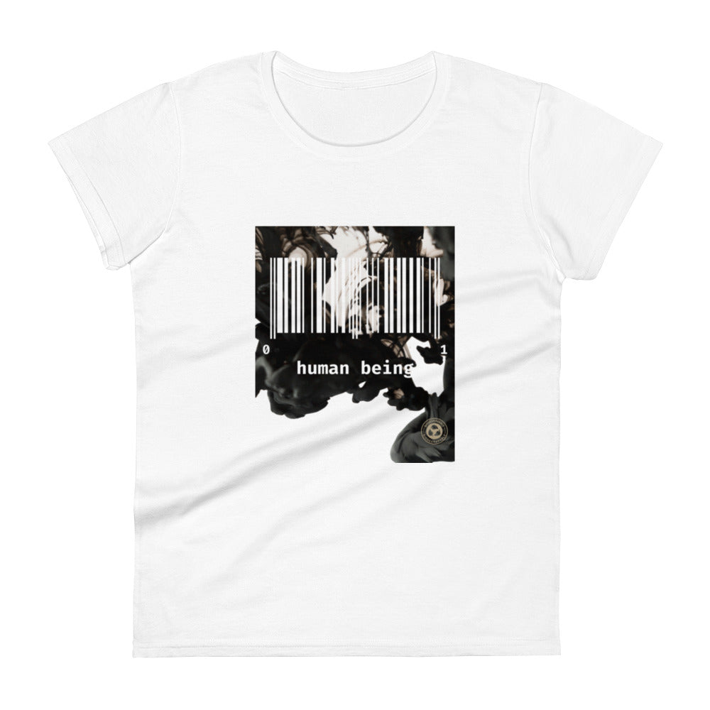 Human Being Blk n White Haze UPC Women's Short T-shirt