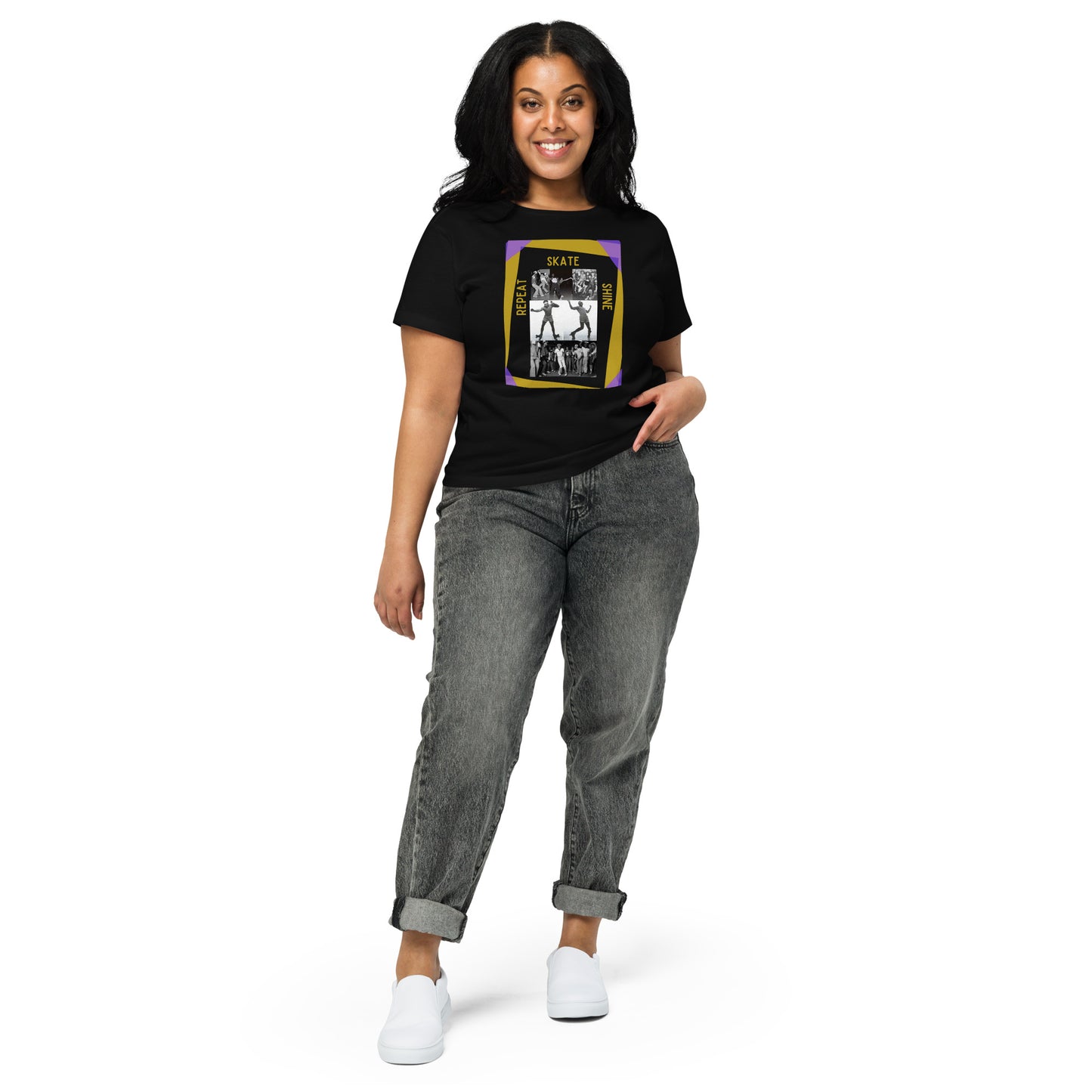 Skate Legends -  Women's High Waisted Special Edition Tee - Purple Frame