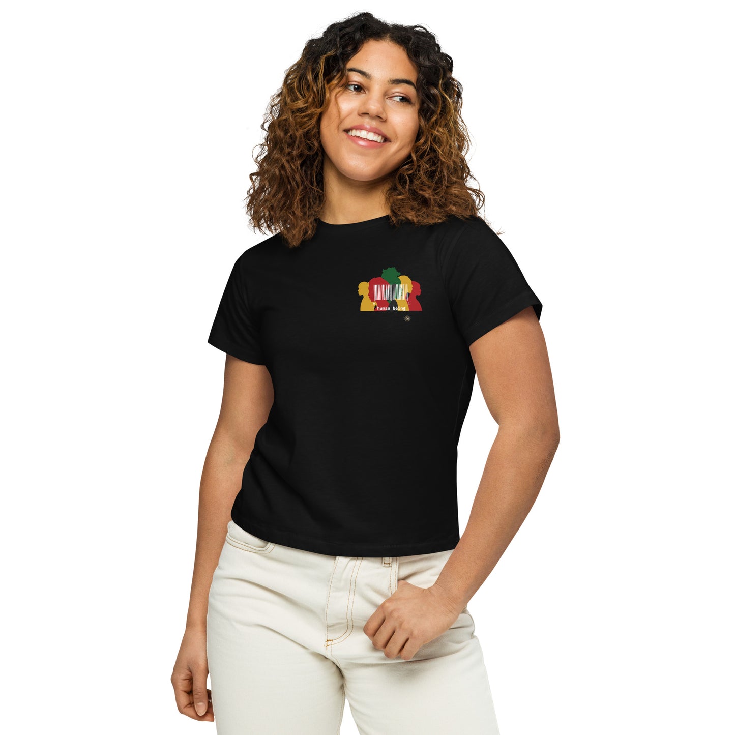 Human Being UPC Code - Silhouette High Waisted Women's Tee