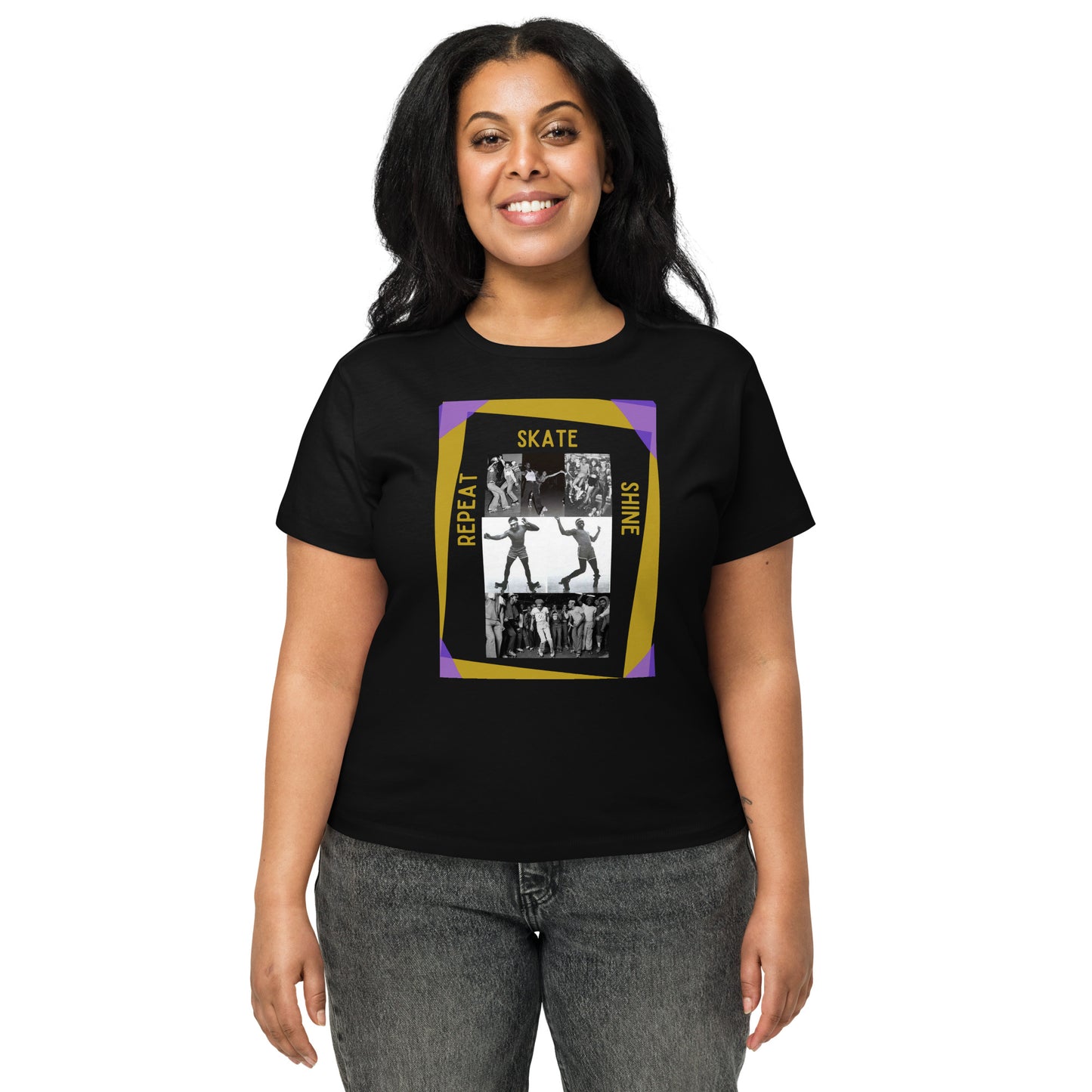 Skate Legends -  Women's High Waisted Special Edition Tee - Purple Frame