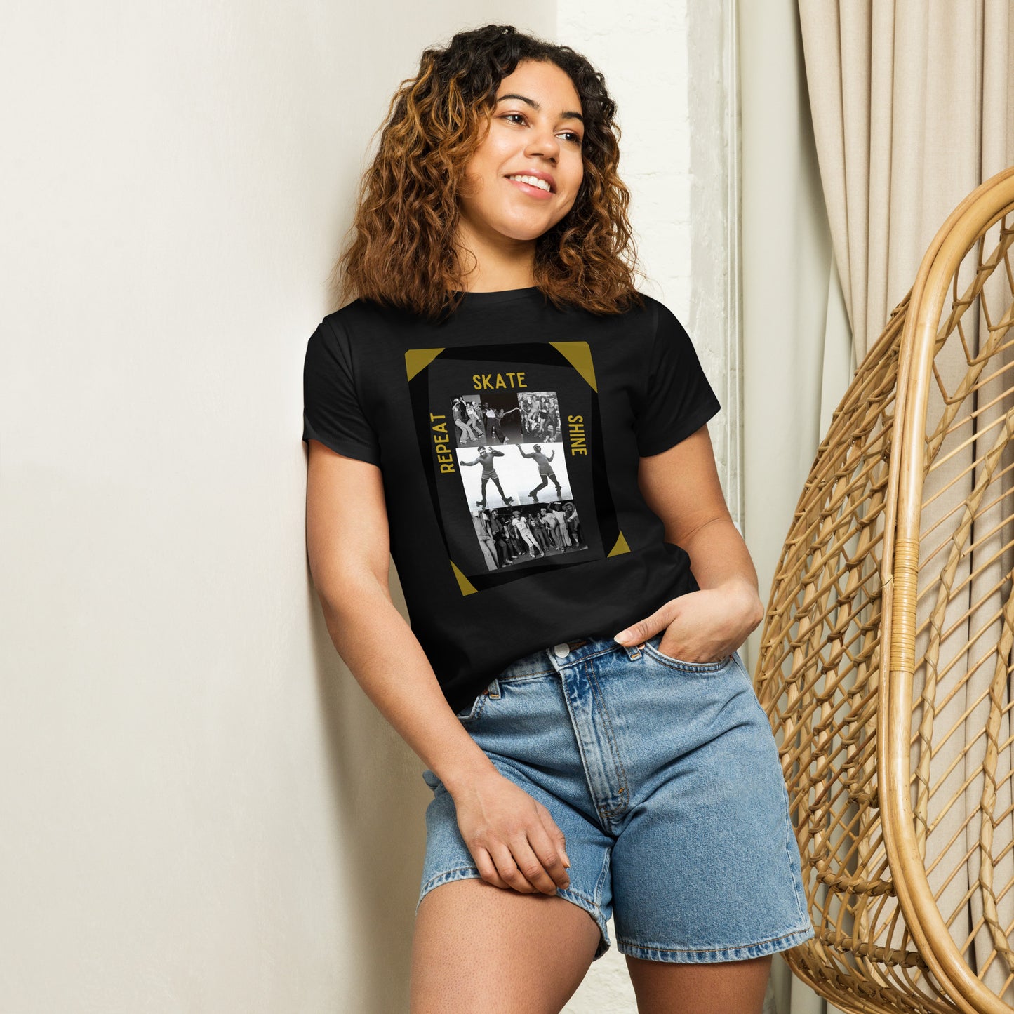 Skate Legends  Women's High Waisted Special Edition Tee- Blk Frame