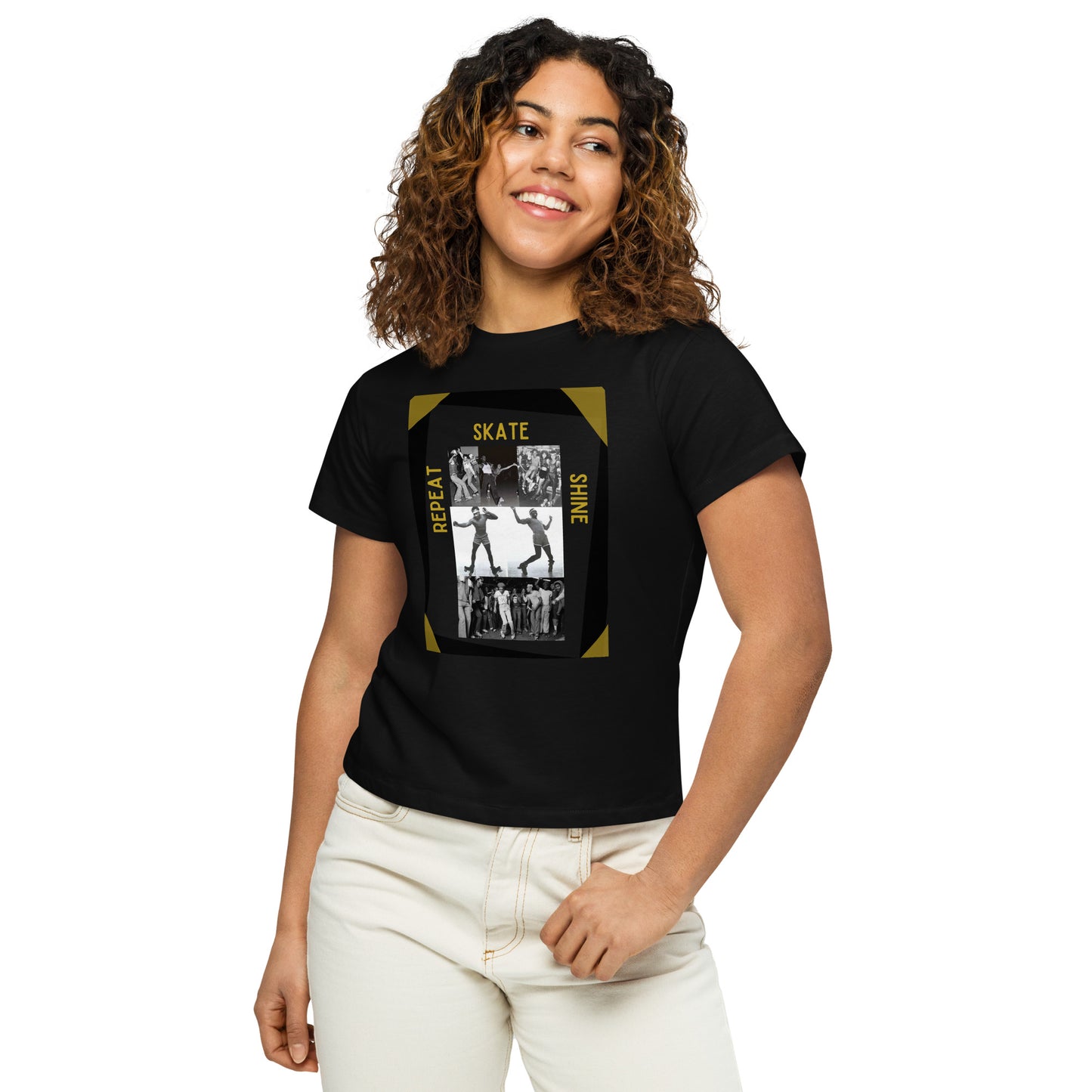 Skate Legends  Women's High Waisted Special Edition Tee- Blk Frame