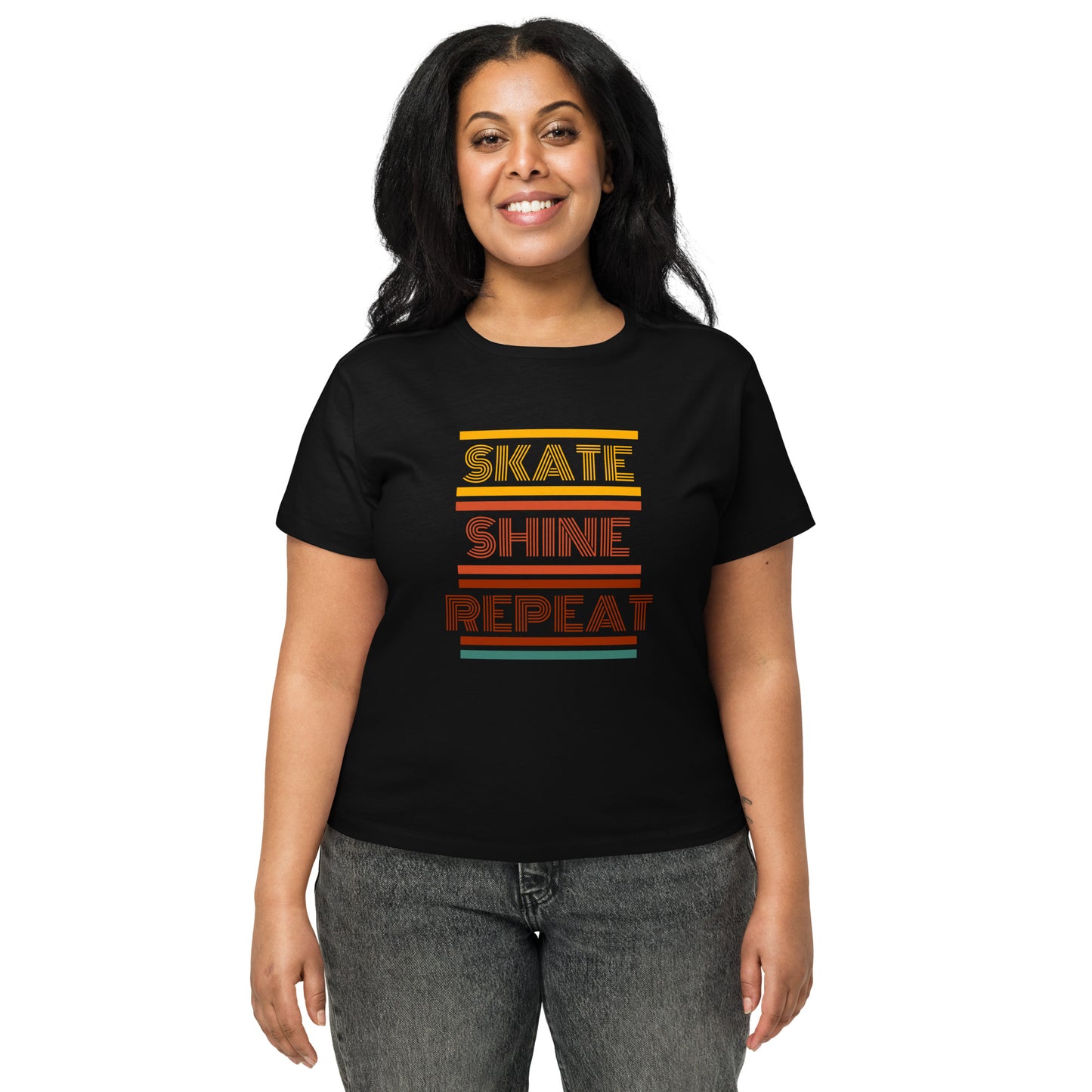 Skate Shine Repeat Women’s high-waisted T-shirt