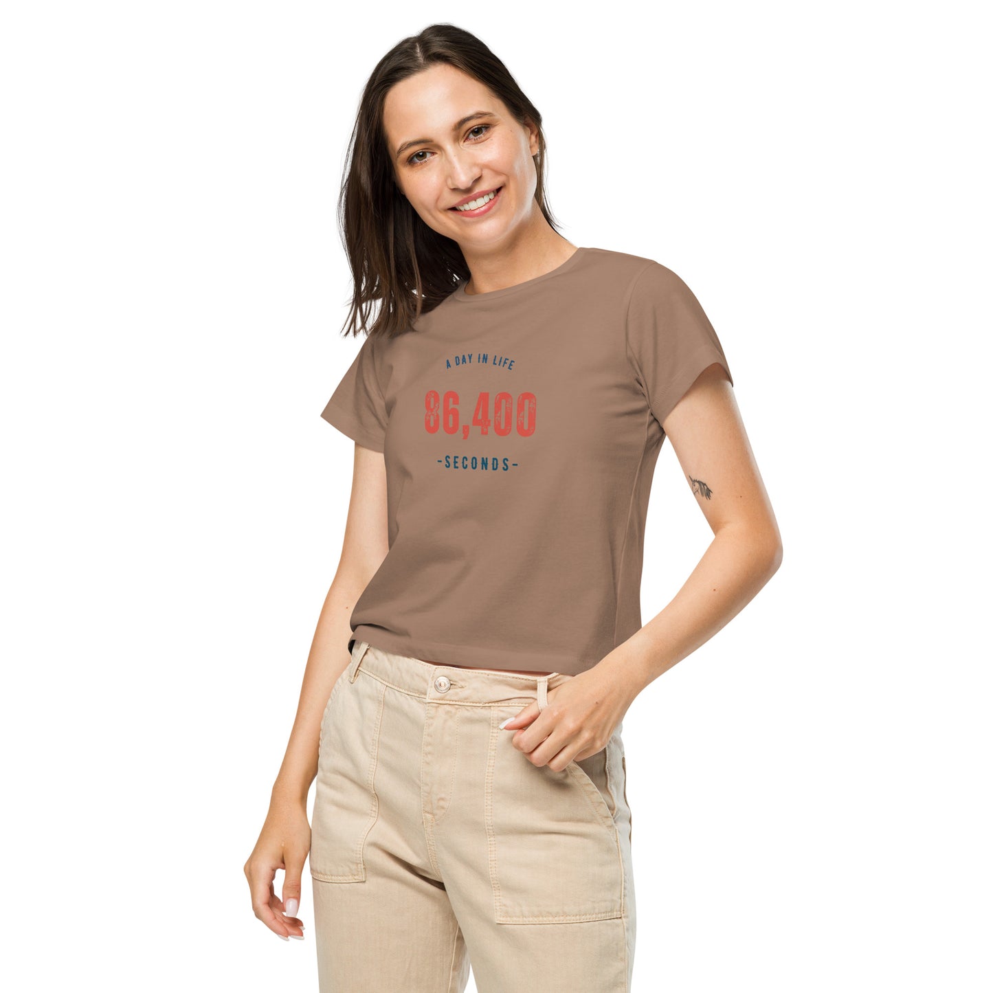 86,400 Women's High Waisted Earth Tone Tee