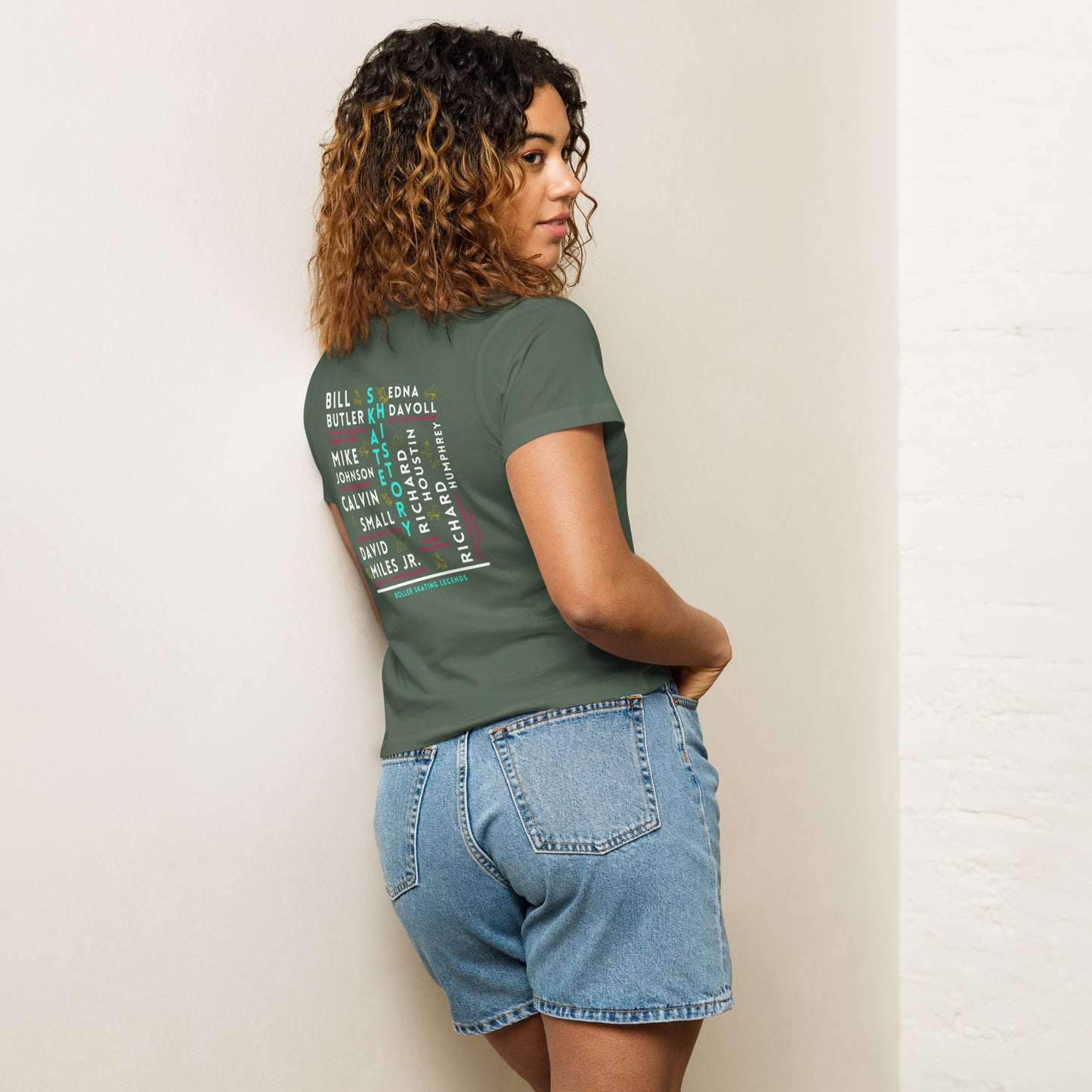 Skate Legends  Women's High Waisted Special Edition Tee- Blk Frame