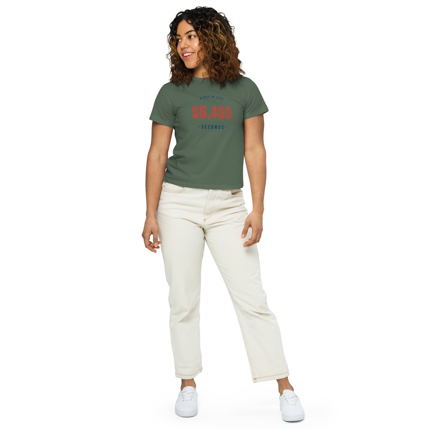 86,400 Women's High Waisted Earth Tone Tee