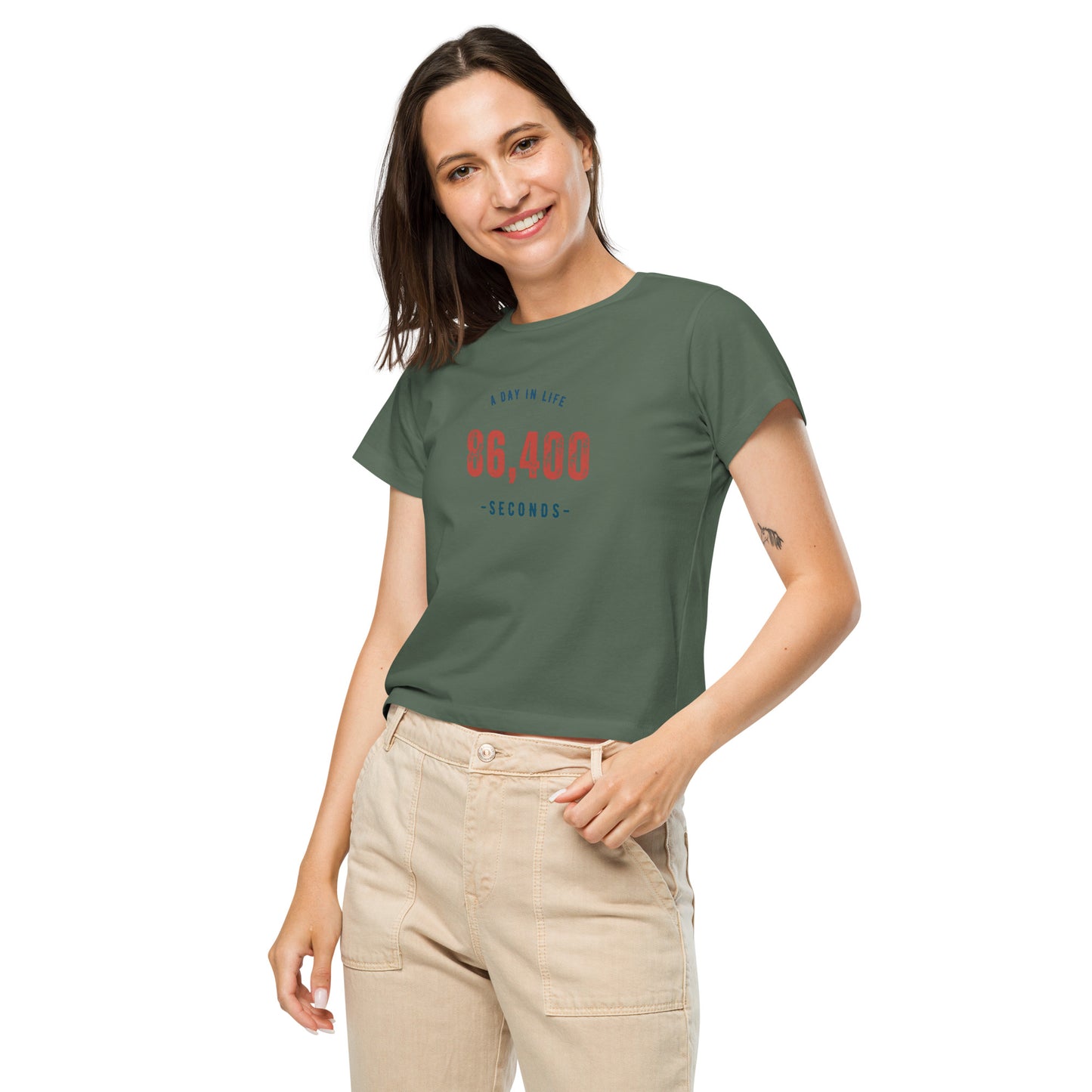 86,400 Women's High Waisted Earth Tone Tee