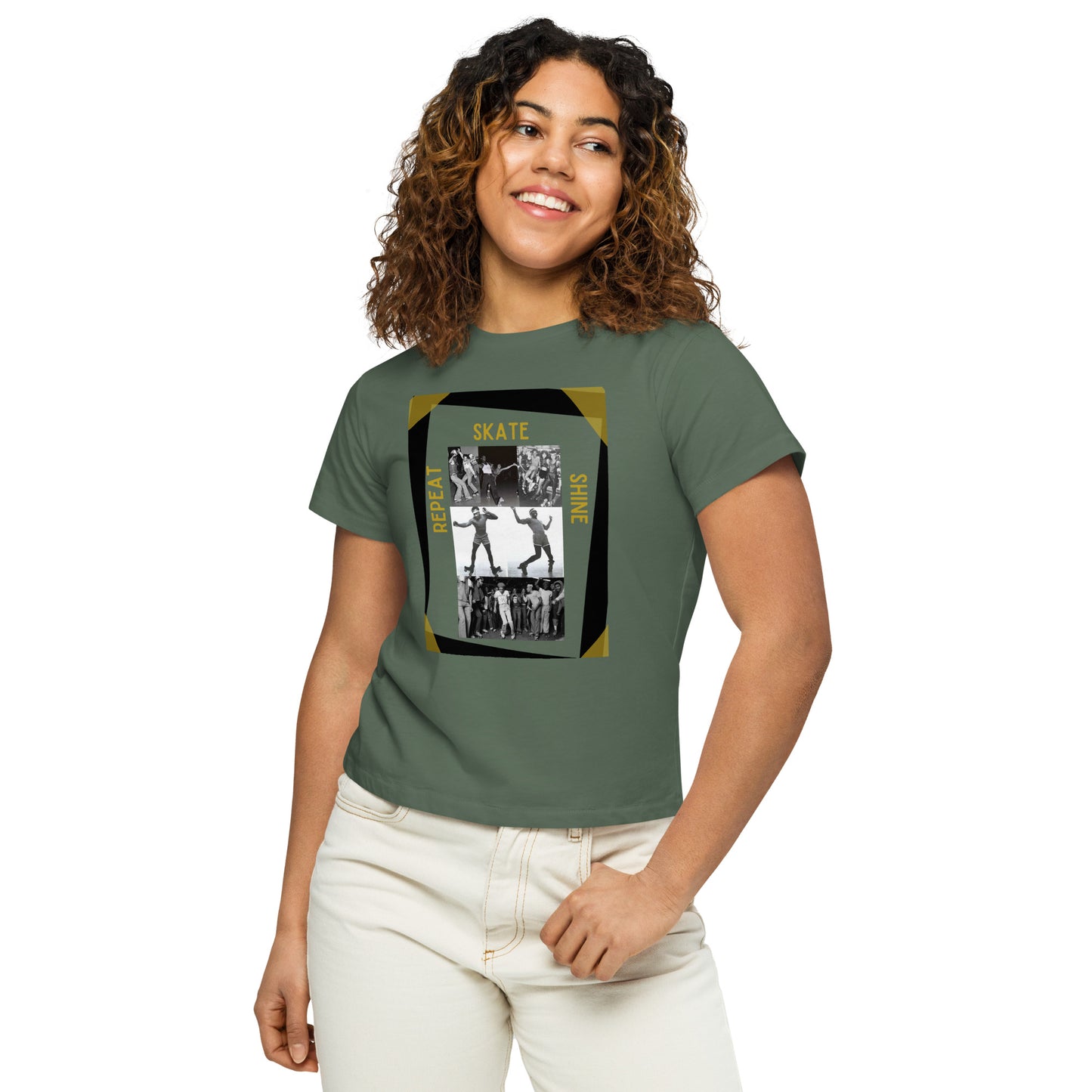 Skate Legends  Women's High Waisted Special Edition Tee- Blk Frame