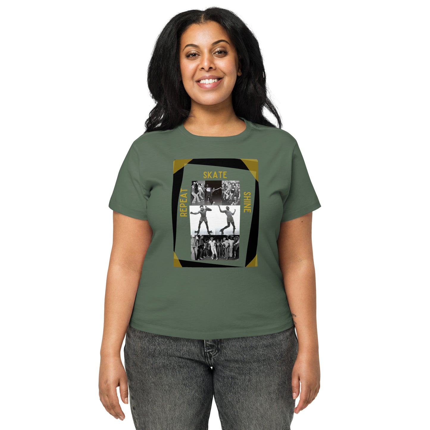 Skate Legends  Women's High Waisted Special Edition Tee- Blk Frame