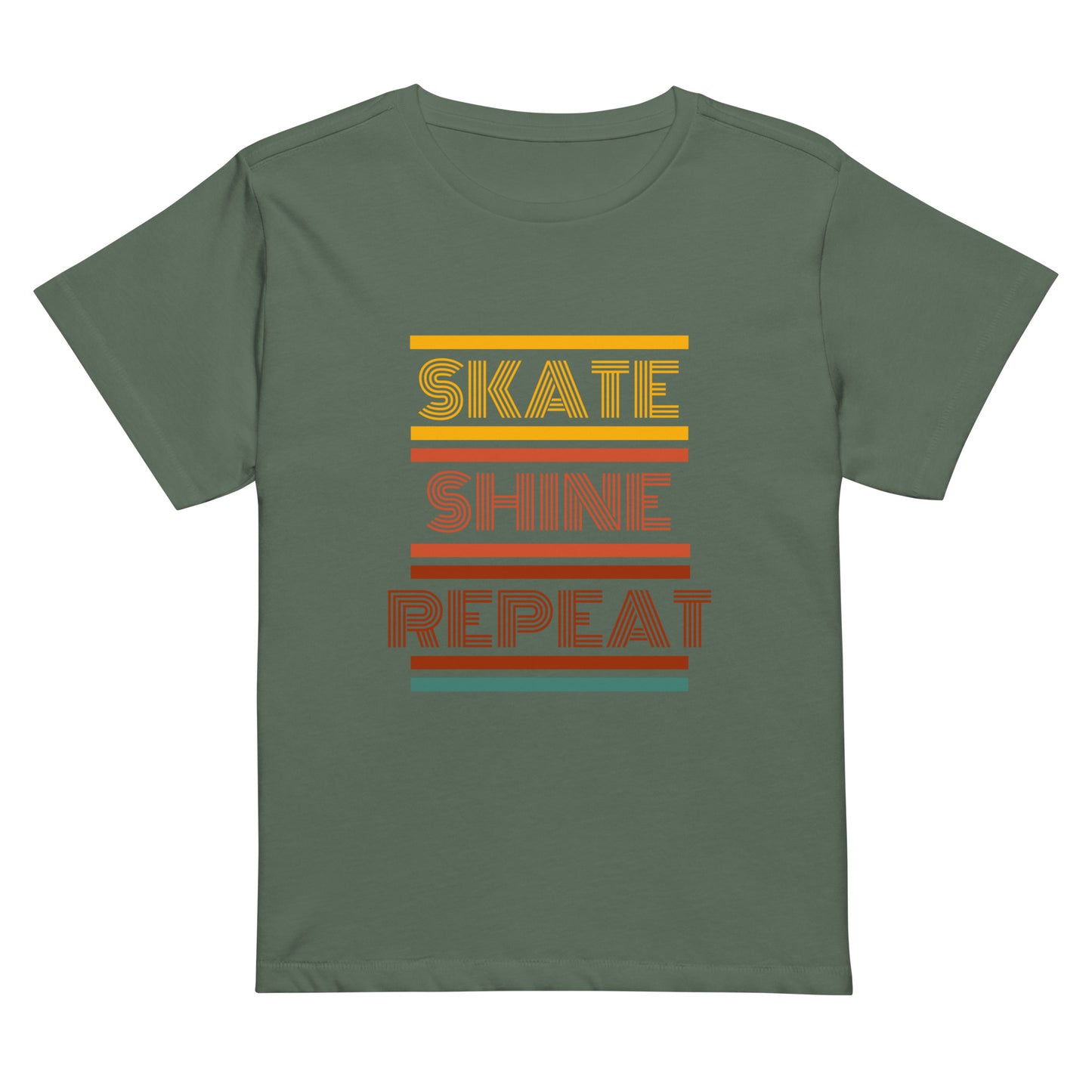 Skate Shine Repeat Women’s high-waisted T-shirt