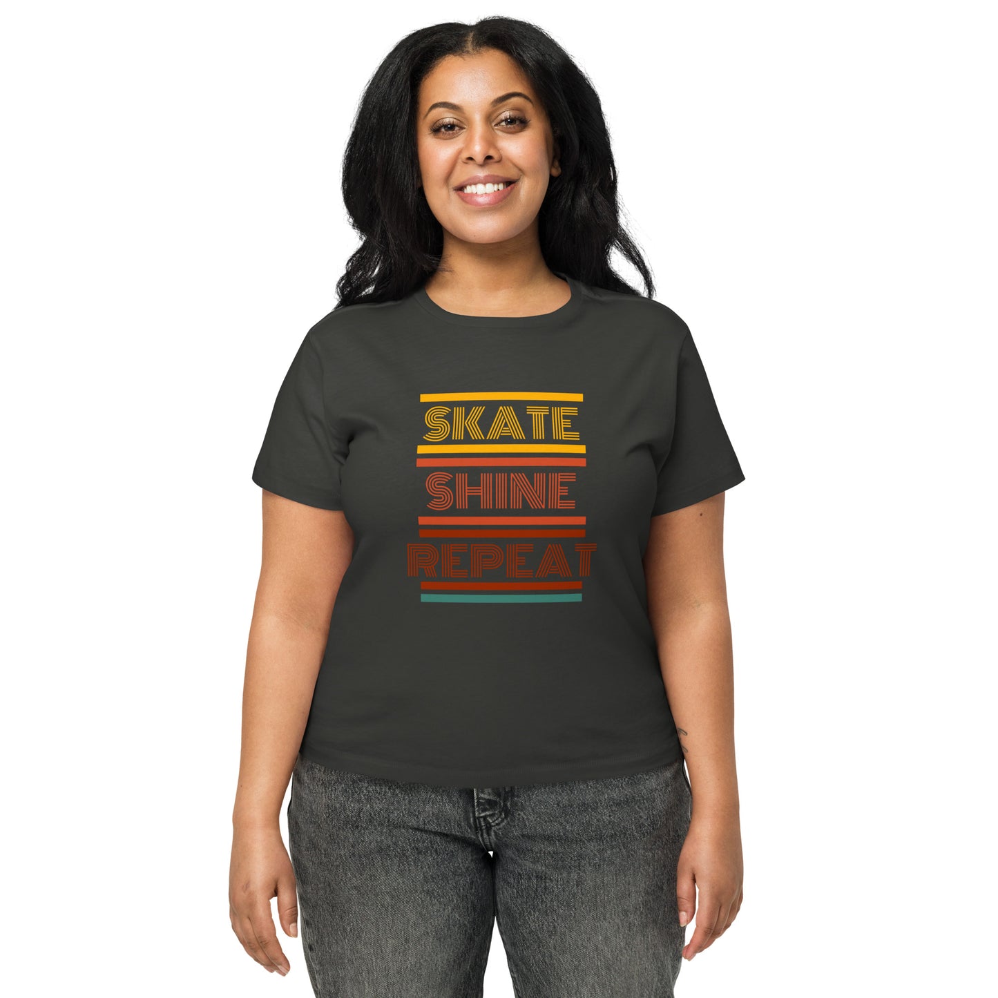 Skate Shine Repeat Women’s high-waisted T-shirt