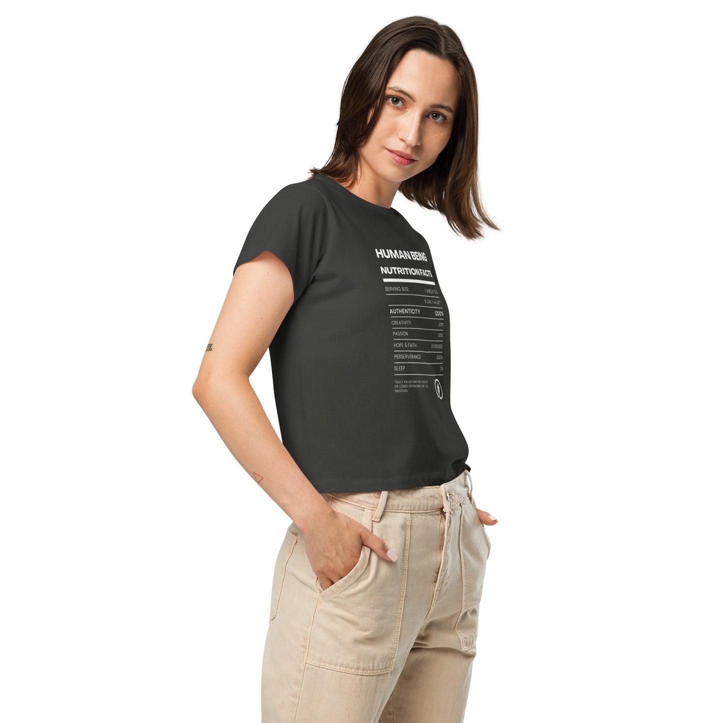 Human Being Nutrition Facts - Women’s High-waisted Tee