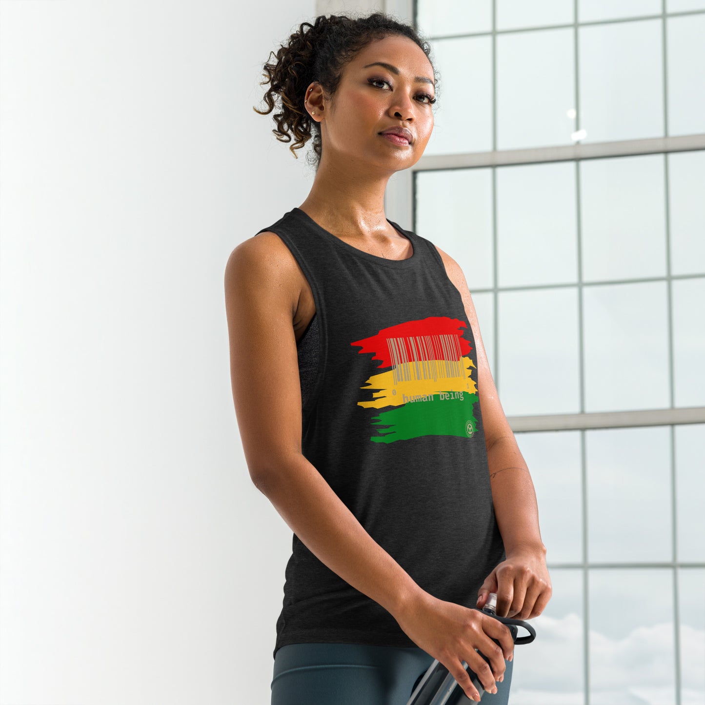 Human Collective Women's Muscle Tank - Red Stripe