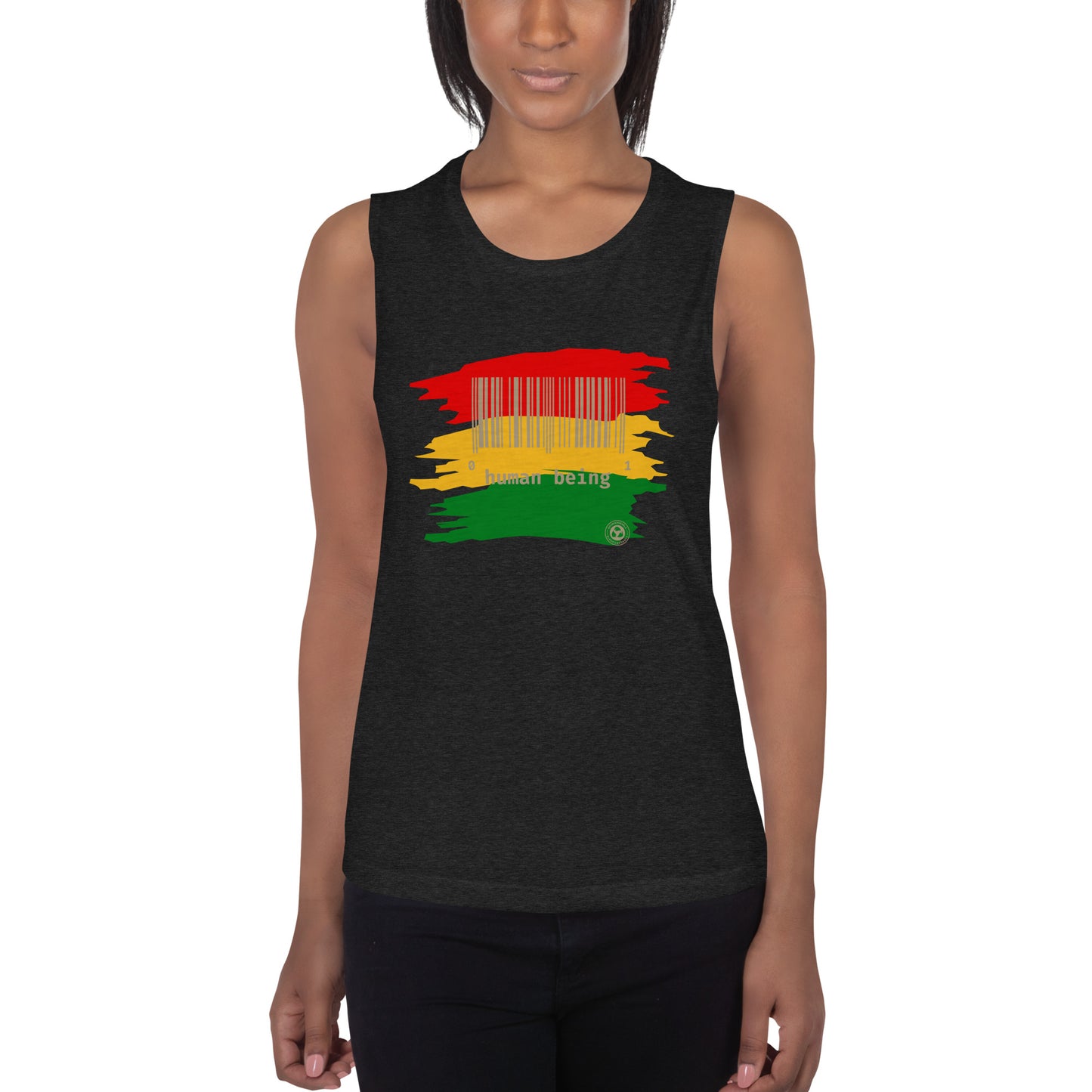 Human Collective Women's Muscle Tank - Red Stripe