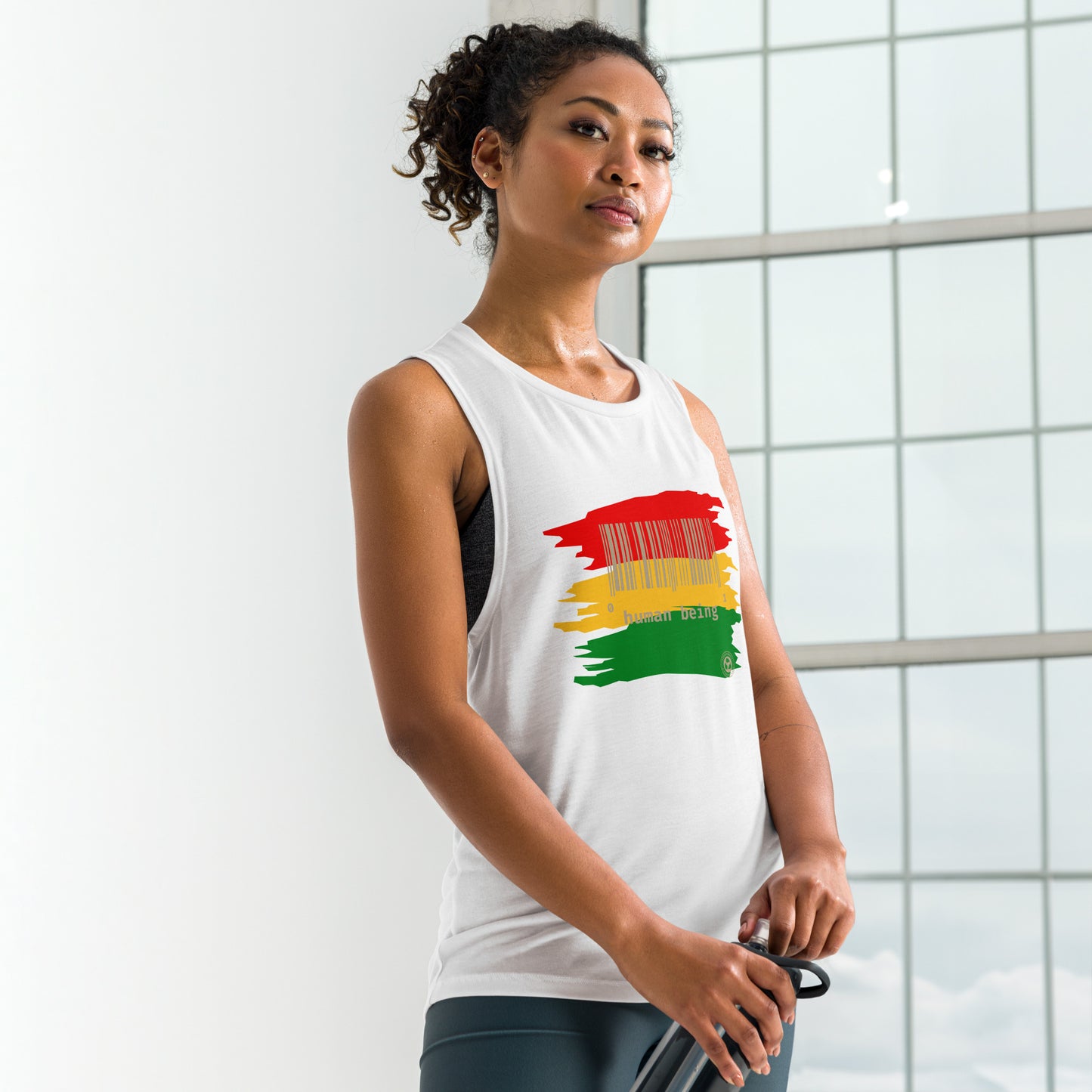 Human Collective Women's Muscle Tank - Red Stripe