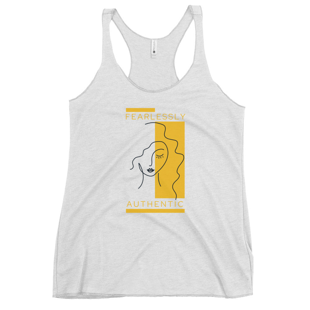 Fearlessly Authentic Women's Racerback Tank -Yellow