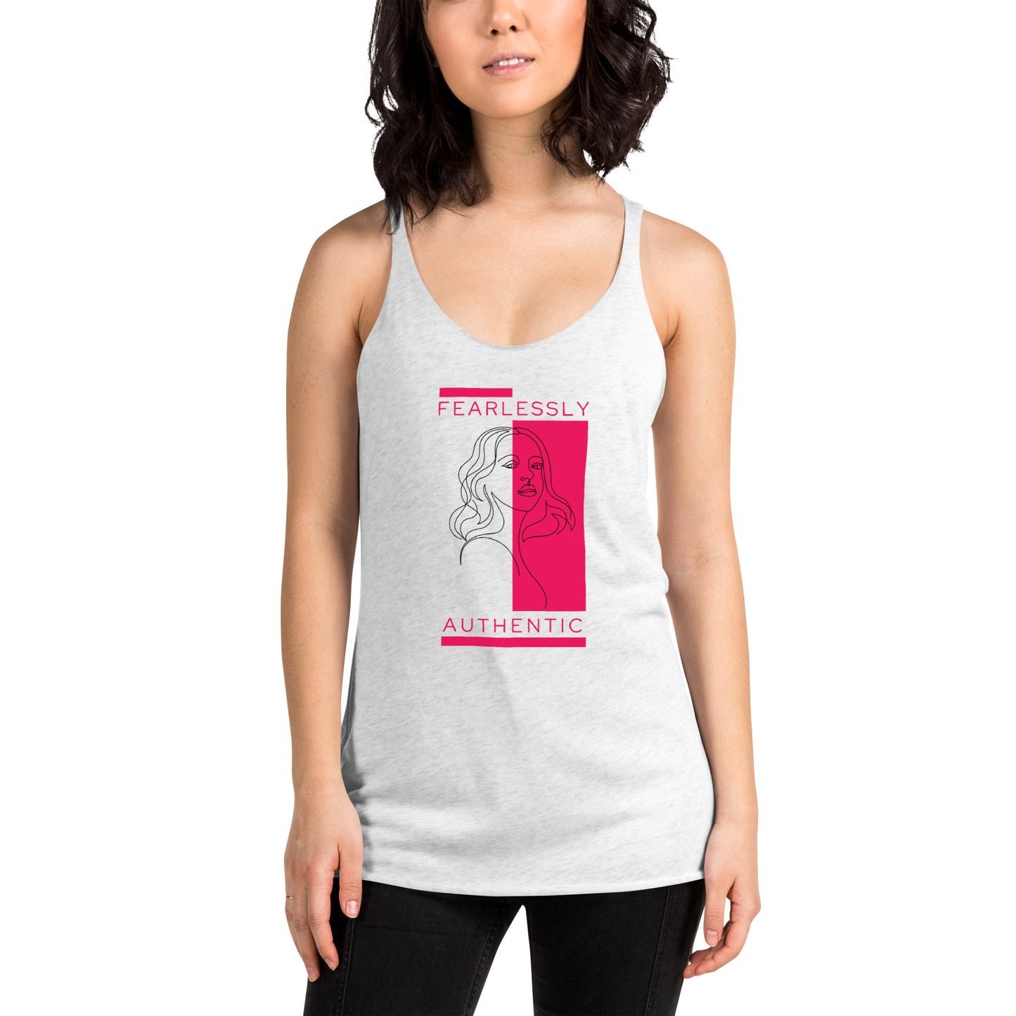 Fearlessly Authentic Women's Racerback Tank - Pink