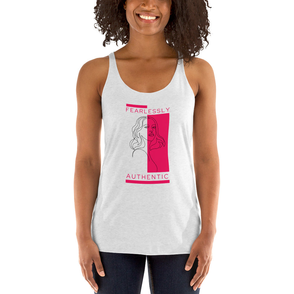 Fearlessly Authentic Women's Racerback Tank - Pink