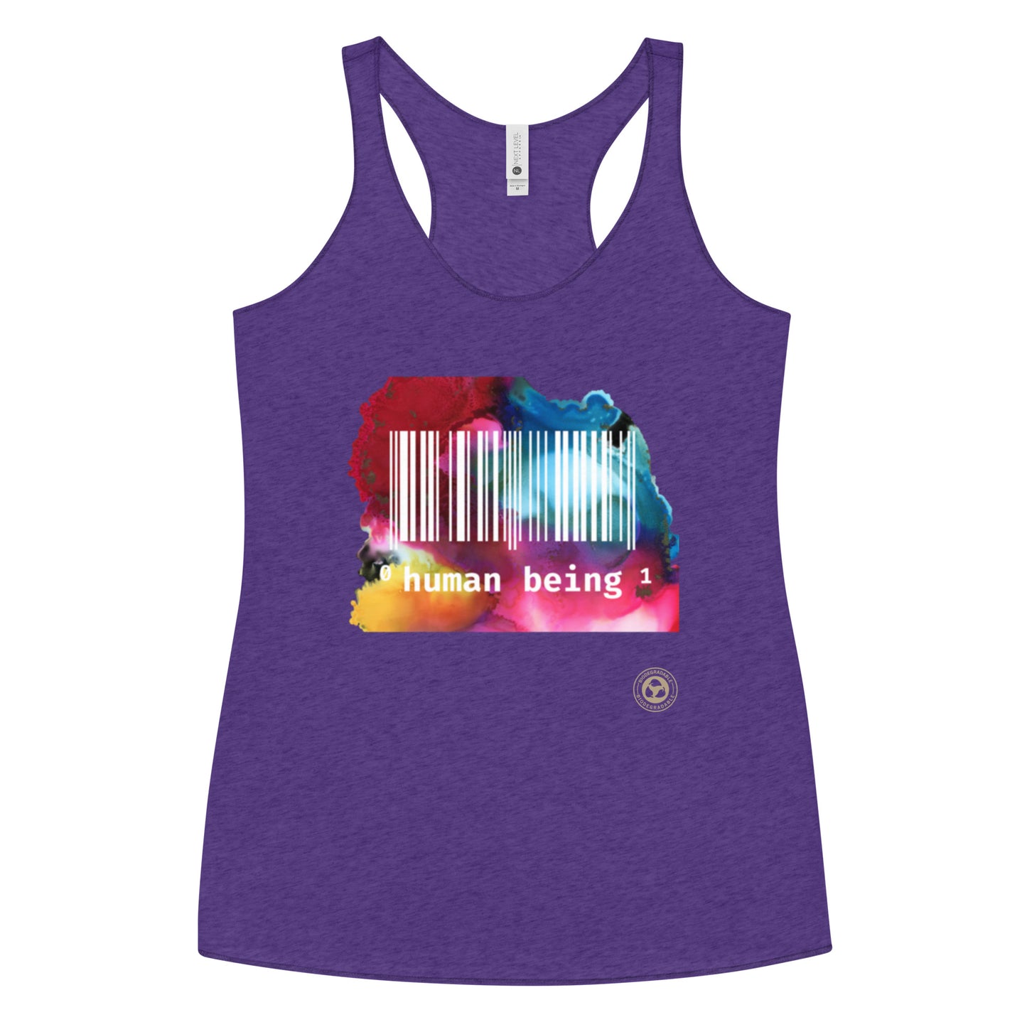 Human Being UPC in Color Women's Racerback Tank