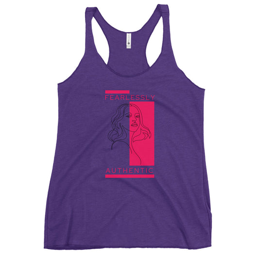 Fearlessly Authentic Women's Racerback Tank - Pink