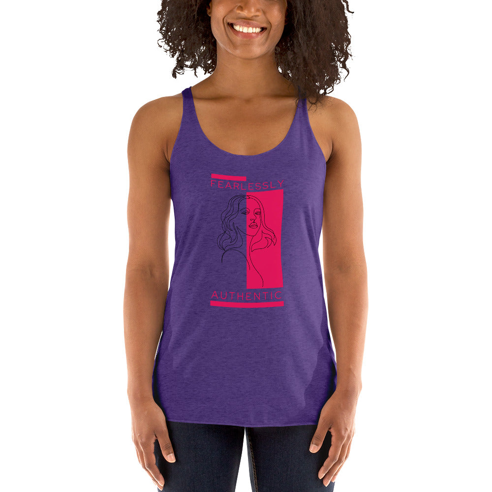 Fearlessly Authentic Women's Racerback Tank - Pink