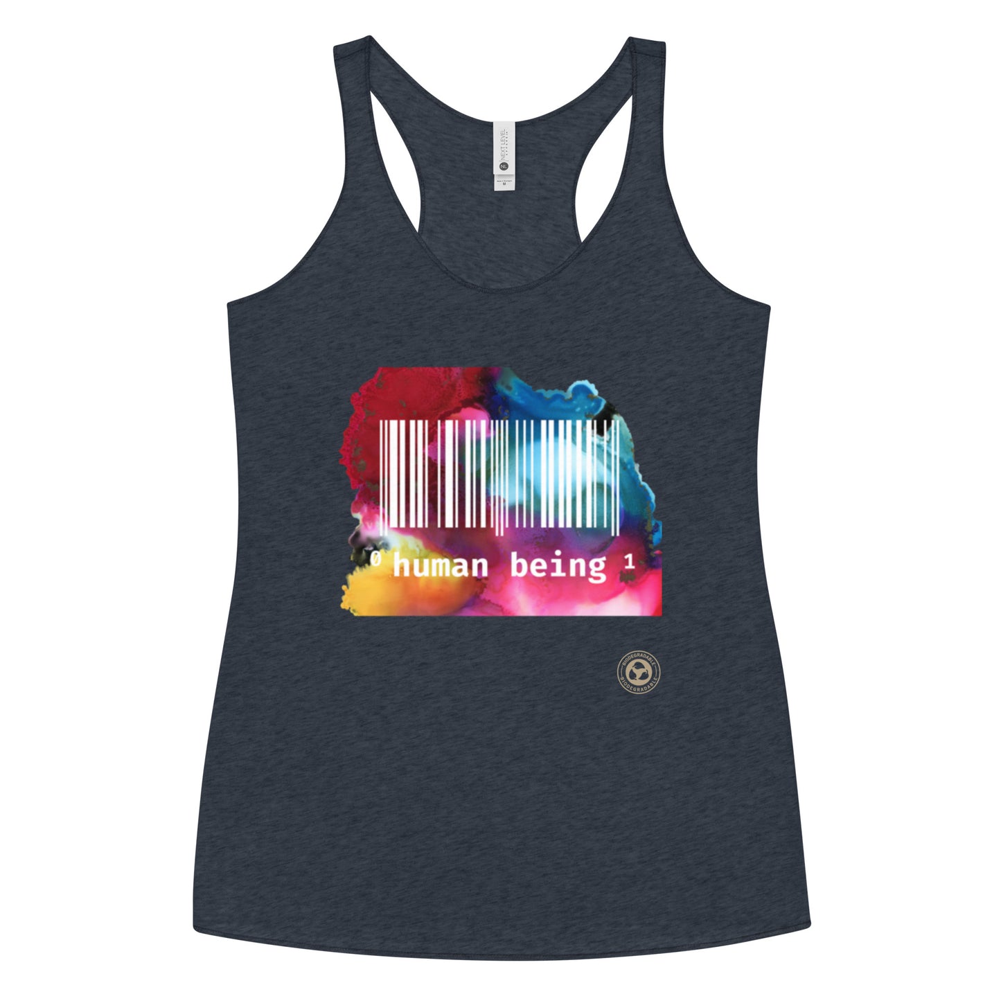 Human Being UPC in Color Women's Racerback Tank