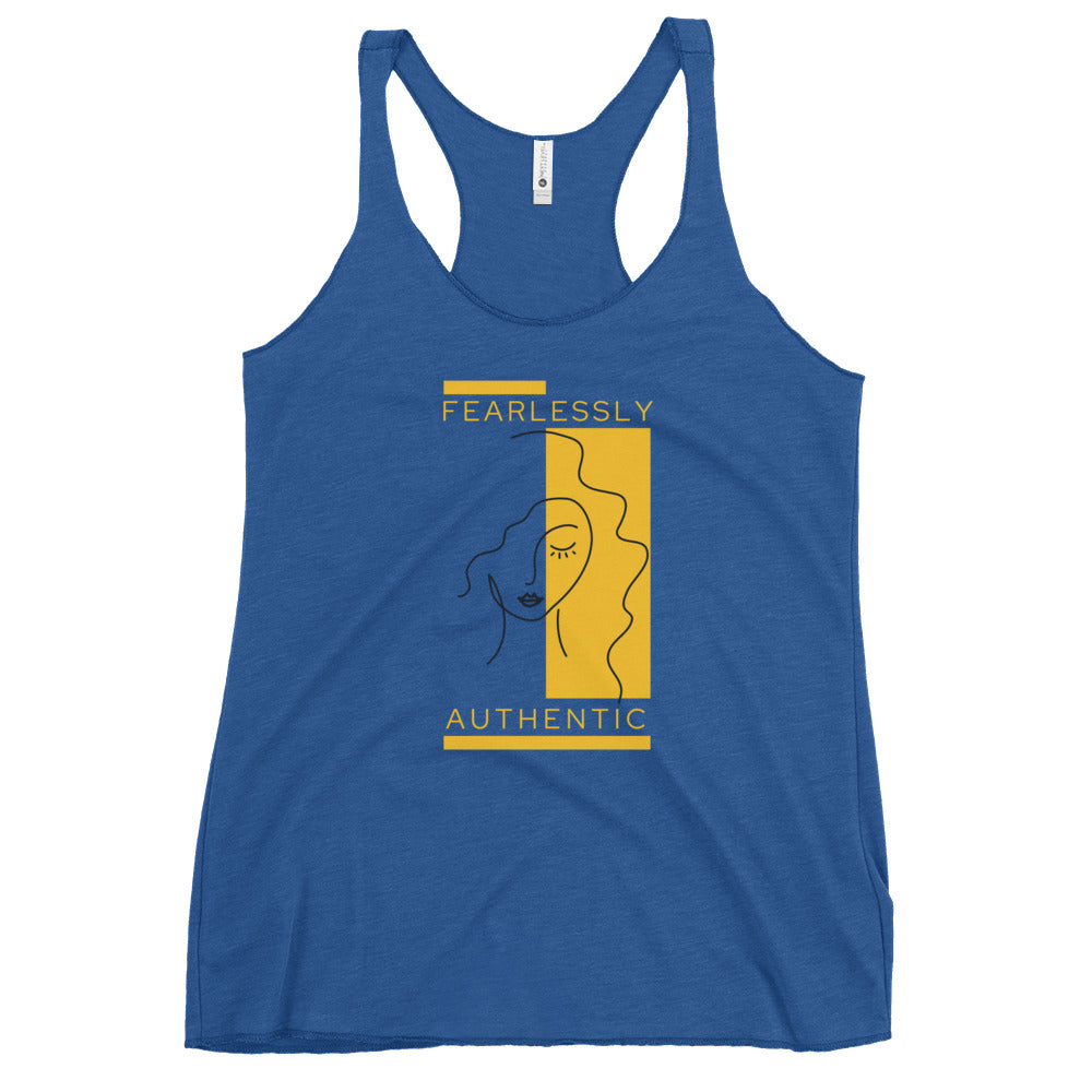 Fearlessly Authentic Women's Racerback Tank -Yellow