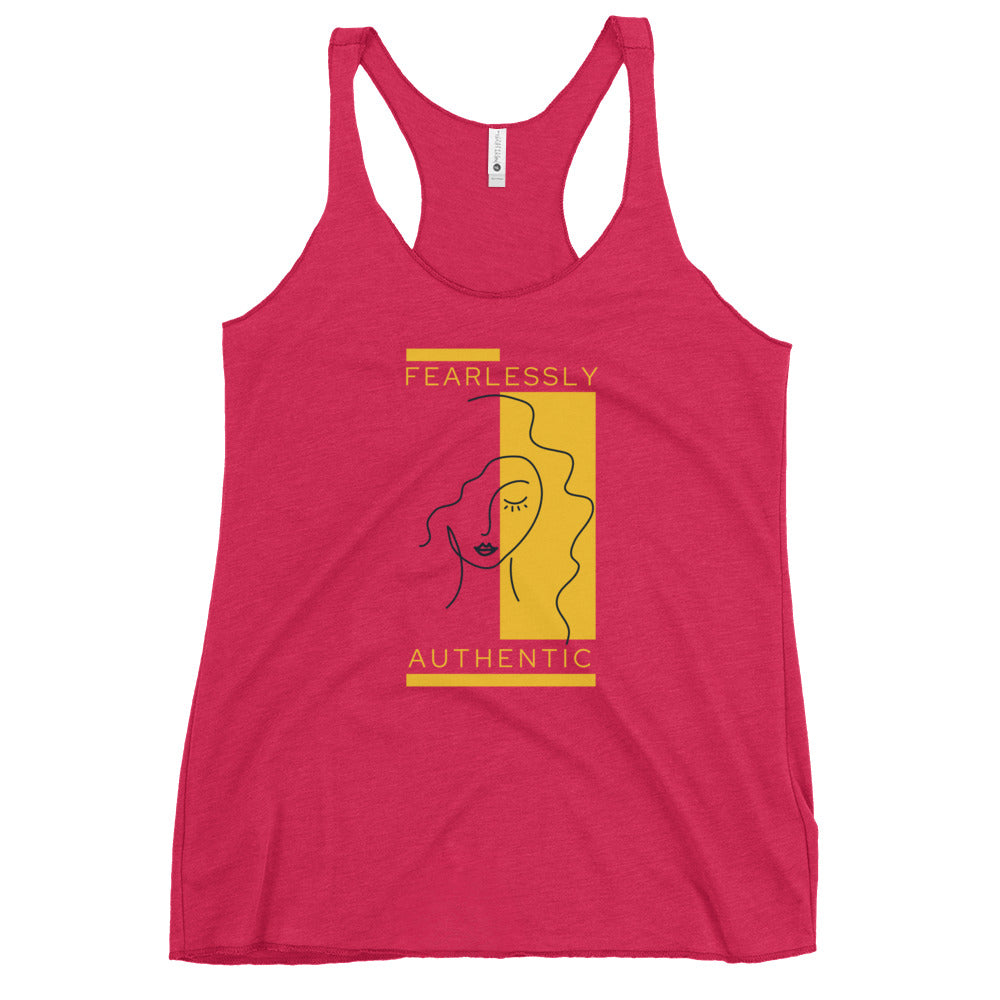 Fearlessly Authentic Women's Racerback Tank -Yellow