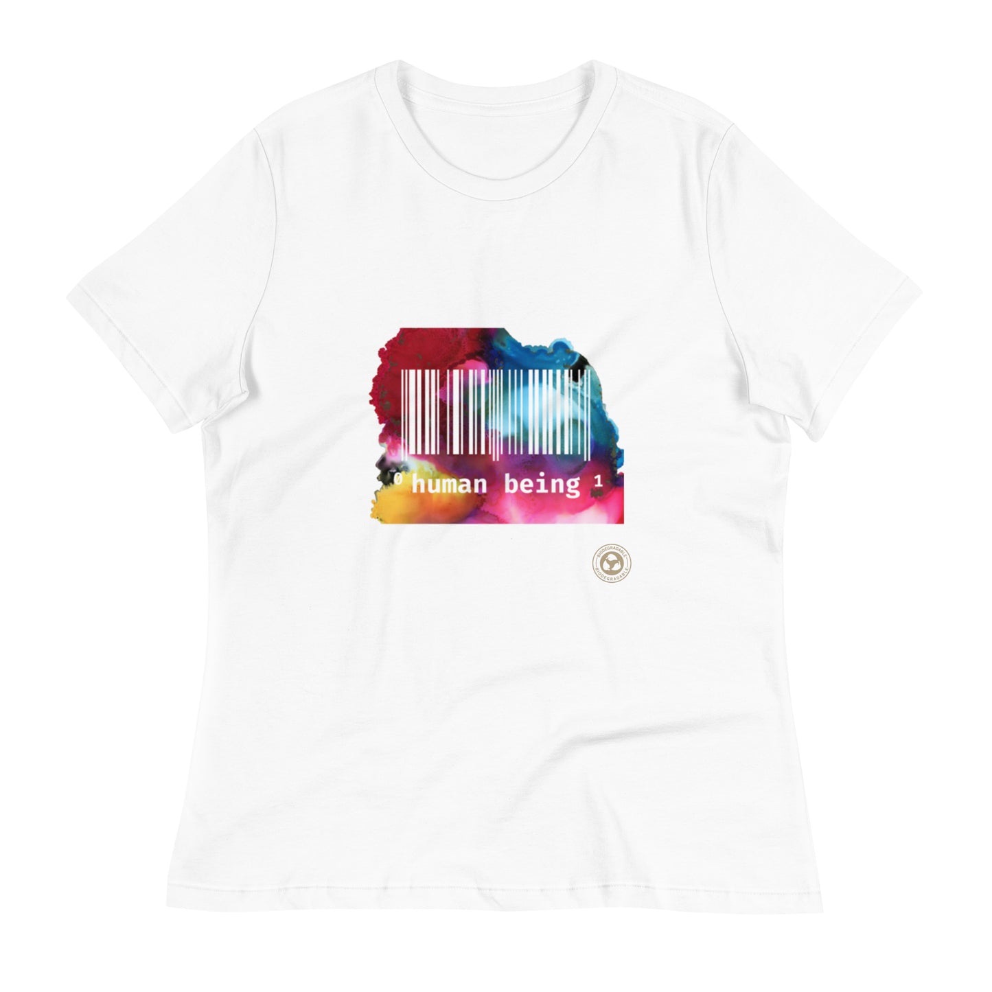 Human Being UPC in Color Women's Relaxed T-Shirt