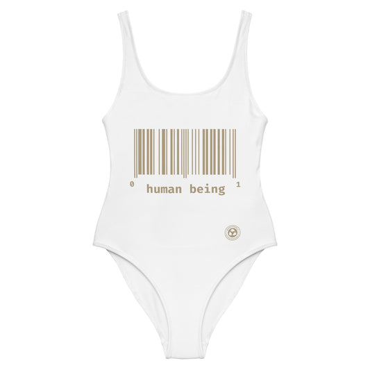 Human Being UPC One-Piece Swimsuit - White