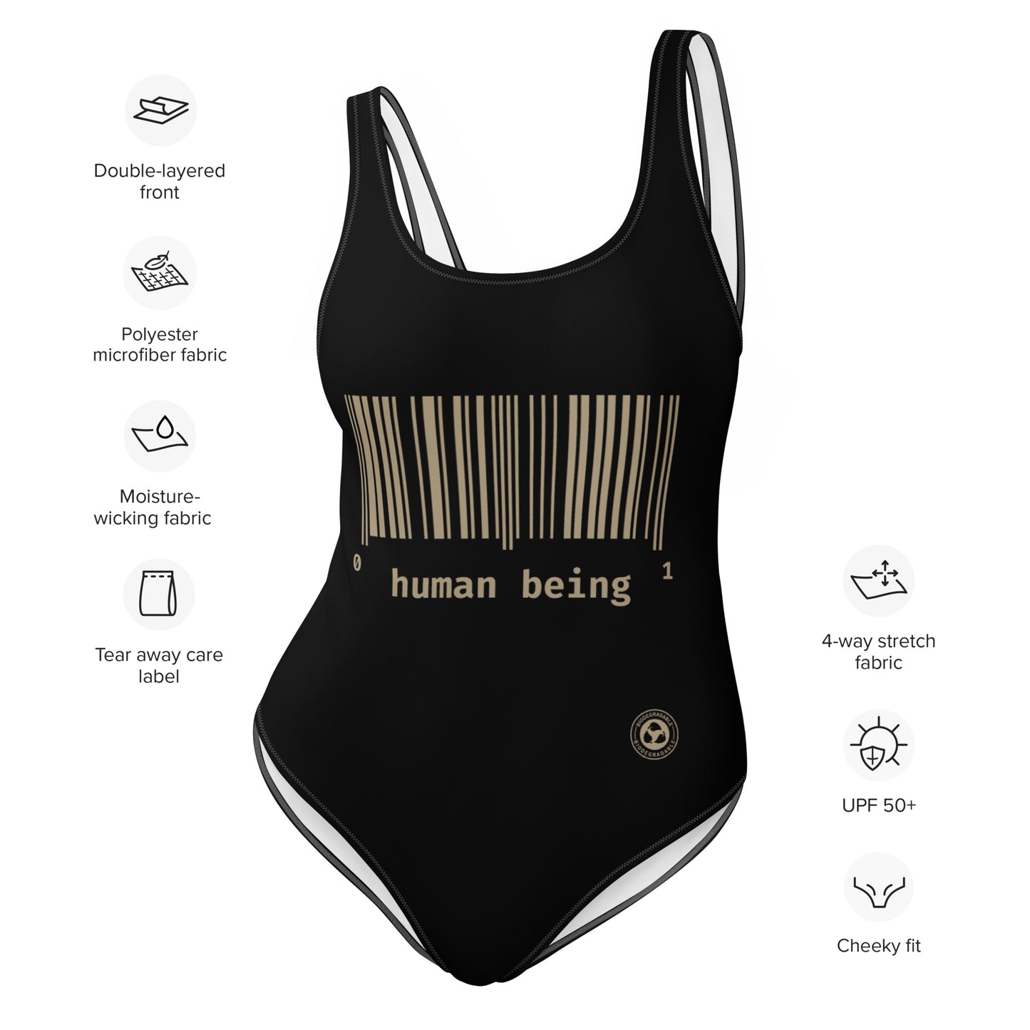 Human Being UPC One-Piece Swimsuit