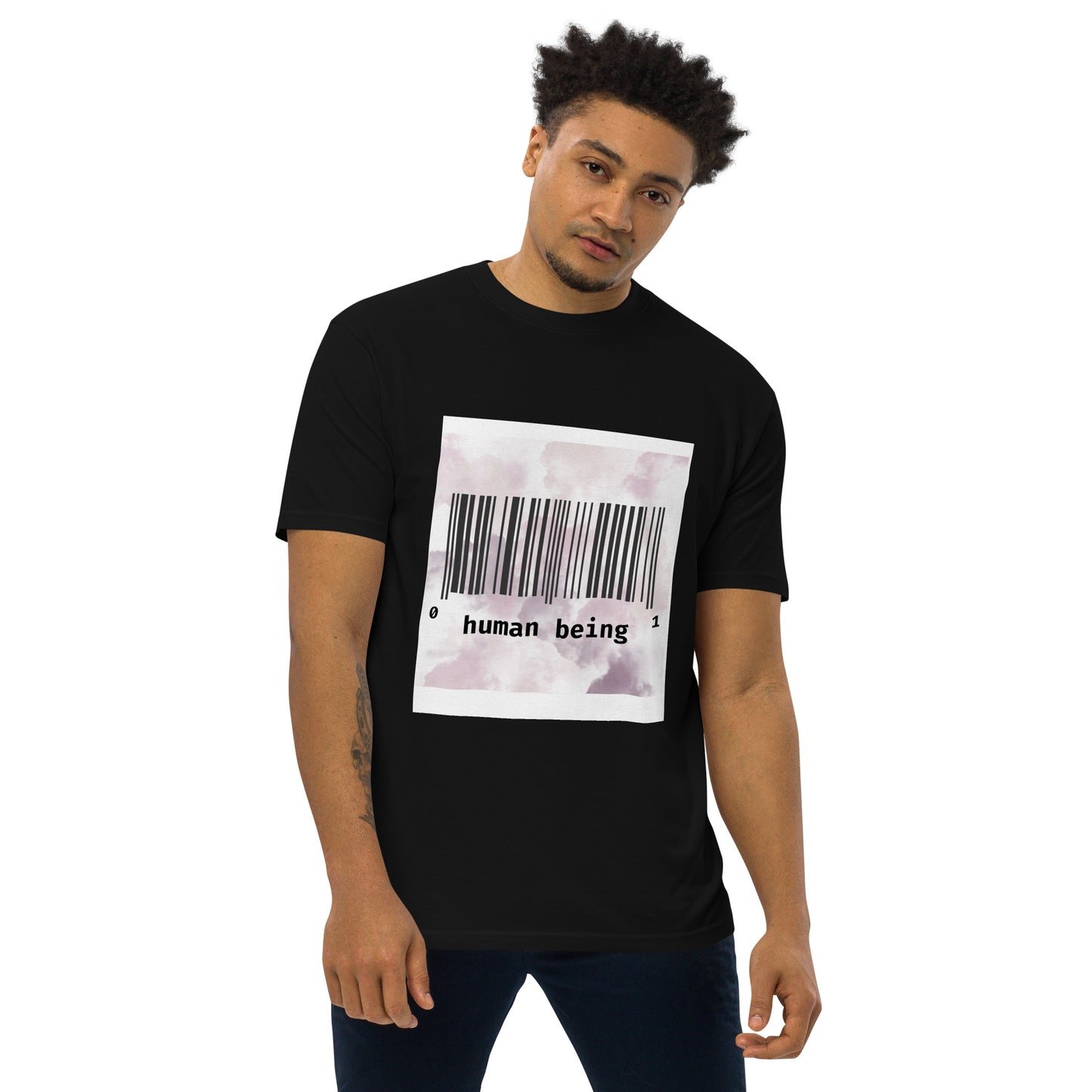 Human Being UPC Code Men’s Premium Heavyweight Tee